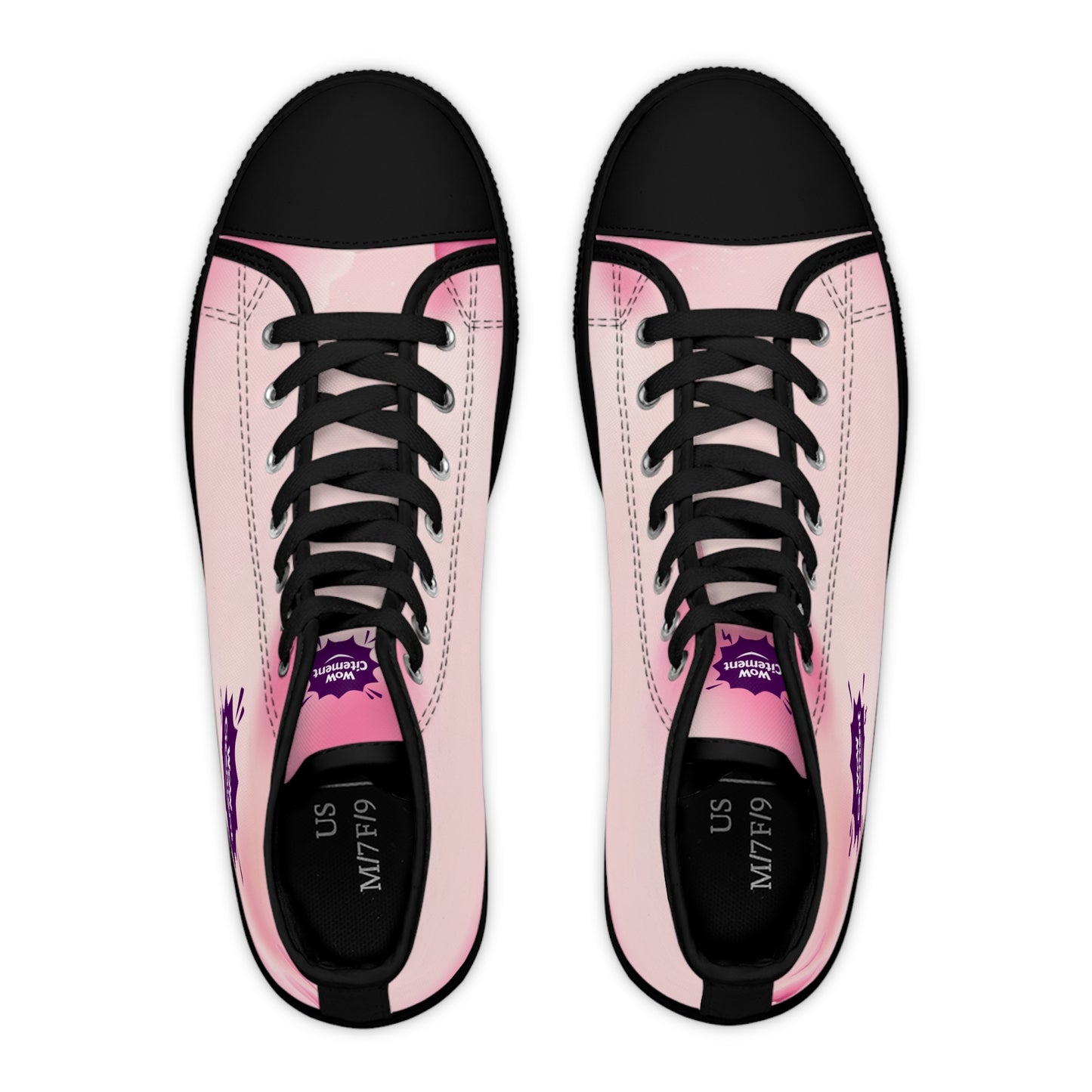 Stylish Women's High Top Sneakers with Wowcitement design , Trendy Casual Footwear, Unique Sneakers for Women, Pink High Tops, Gift for Her, Fashionable Sneakers