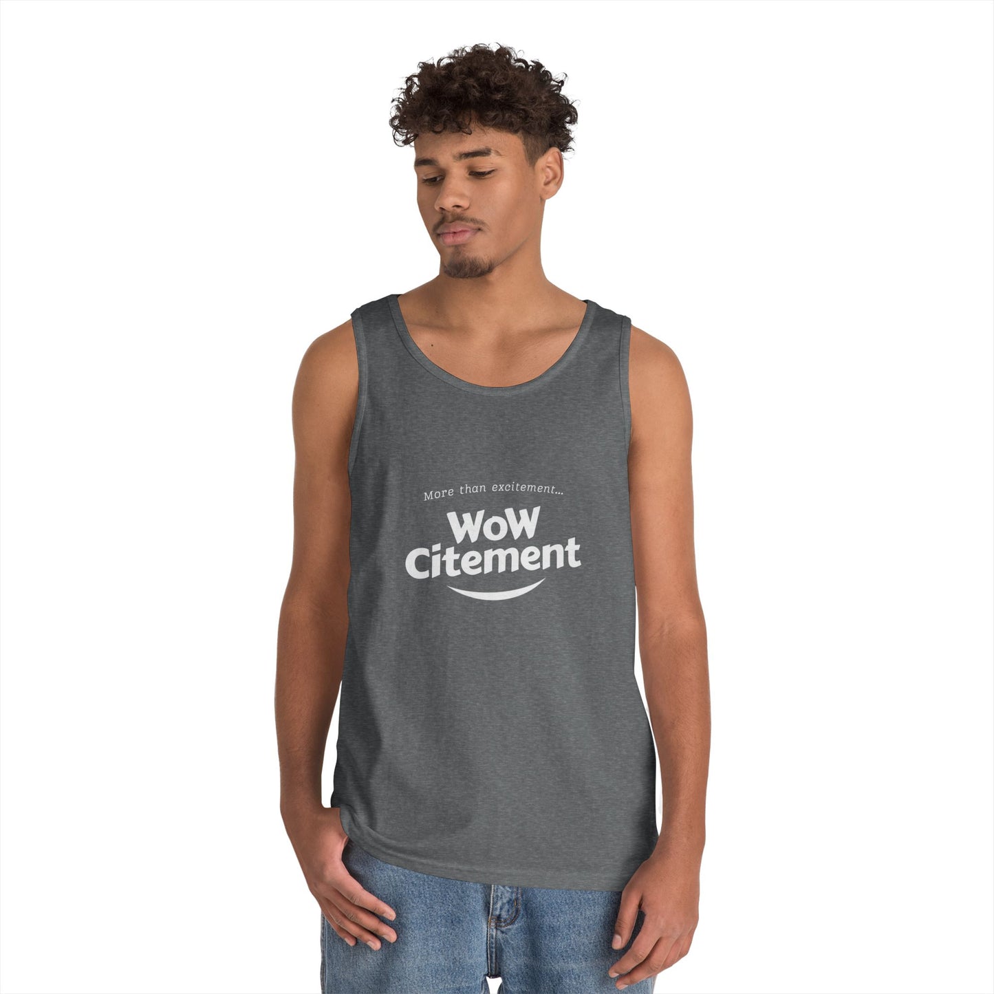 WoWcitement Unisex Cotton Tank Top - Fun Summer Wear, Gift for Friends, Motivational Apparel, Casual Day Out, Beach Wear, Workout Top
