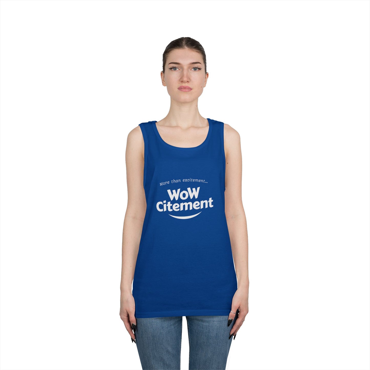 WoWcitement Unisex Cotton Tank Top - Fun Summer Wear, Gift for Friends, Motivational Apparel, Casual Day Out, Beach Wear, Workout Top