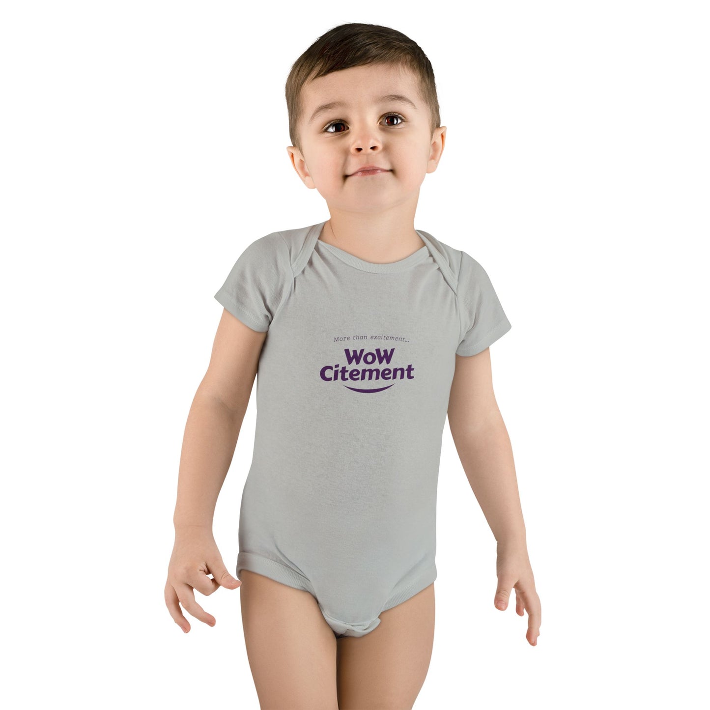 Baby Short Sleeve Onesie with Wowcitement design - Cute Baby Gift, Funny Baby Bodysuit, Newborn Announcement Outfit, Birth Celebration Clothing, Baby Shower Gift