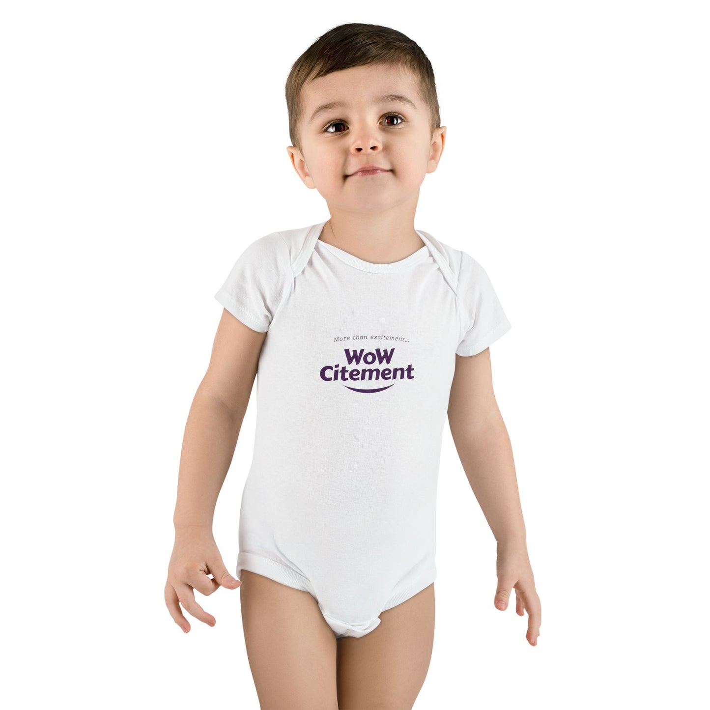 Baby Short Sleeve Onesie with Wowcitement design - Cute Baby Gift, Funny Baby Bodysuit, Newborn Announcement Outfit, Birth Celebration Clothing, Baby Shower Gift