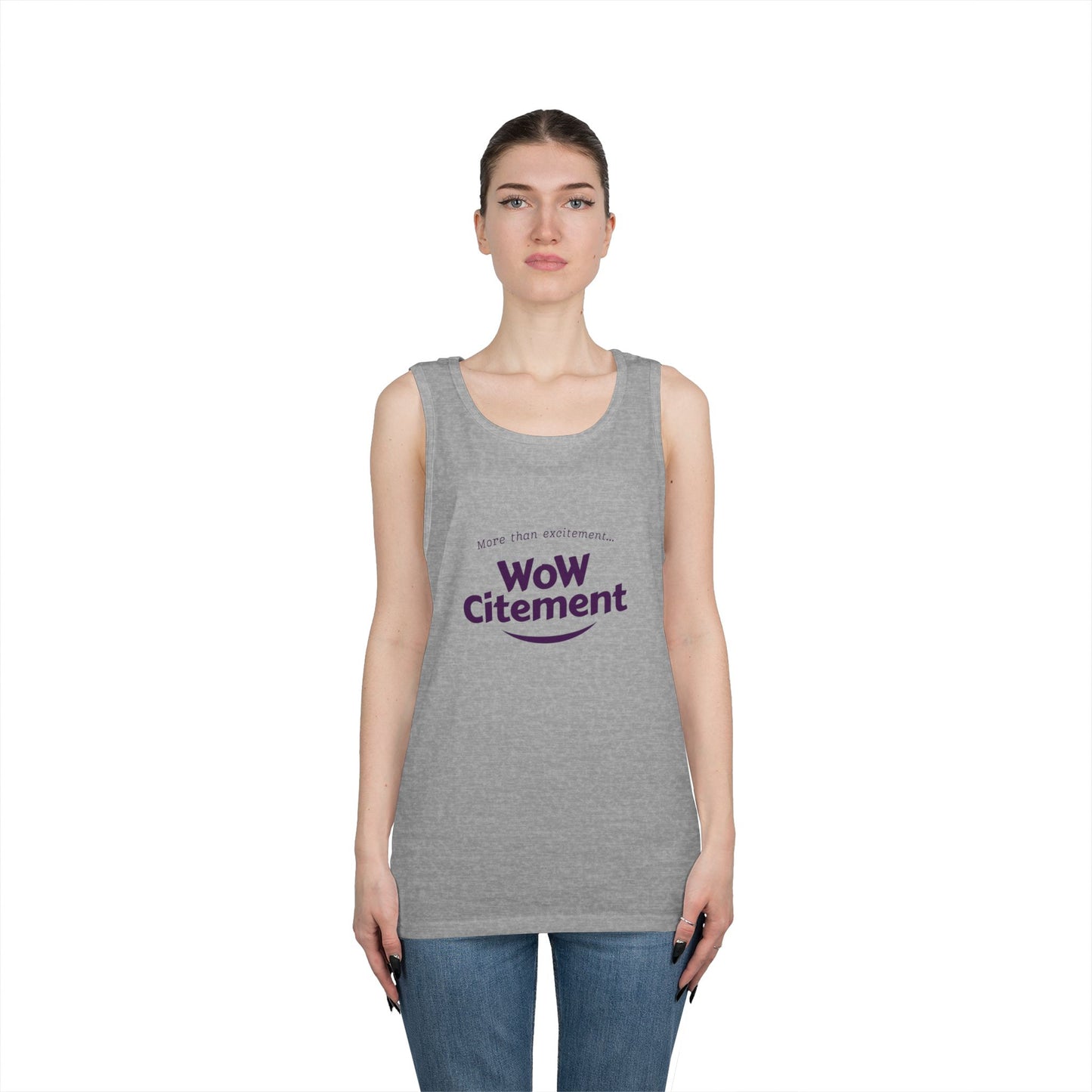 WoWcitement Unisex Cotton Tank Top - Fun Summer Wear, Gift for Friends, Motivational Apparel, Casual Day Out, Beach Wear, Workout Top