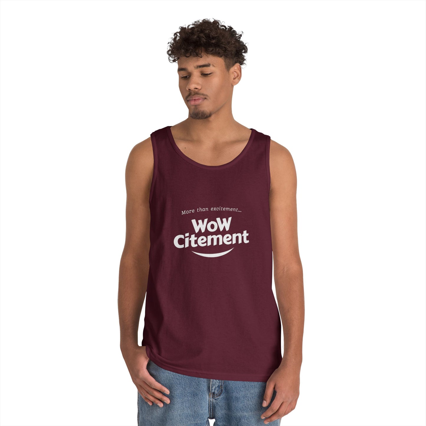 WoWcitement Unisex Cotton Tank Top - Fun Summer Wear, Gift for Friends, Motivational Apparel, Casual Day Out, Beach Wear, Workout Top