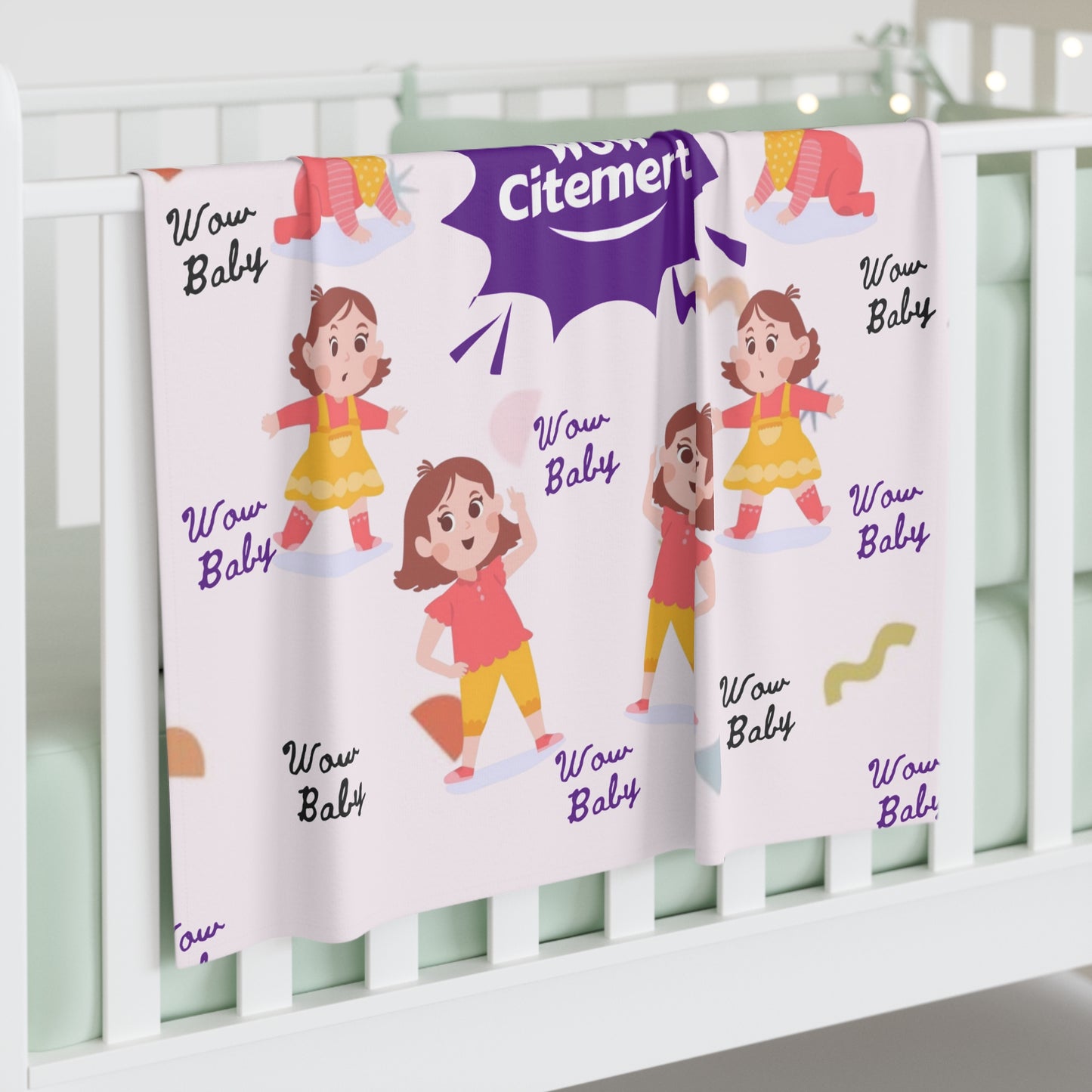 Baby Girl Swaddle Blanket - Adorable Wowcitement Design for Newborns and Baby Showers
