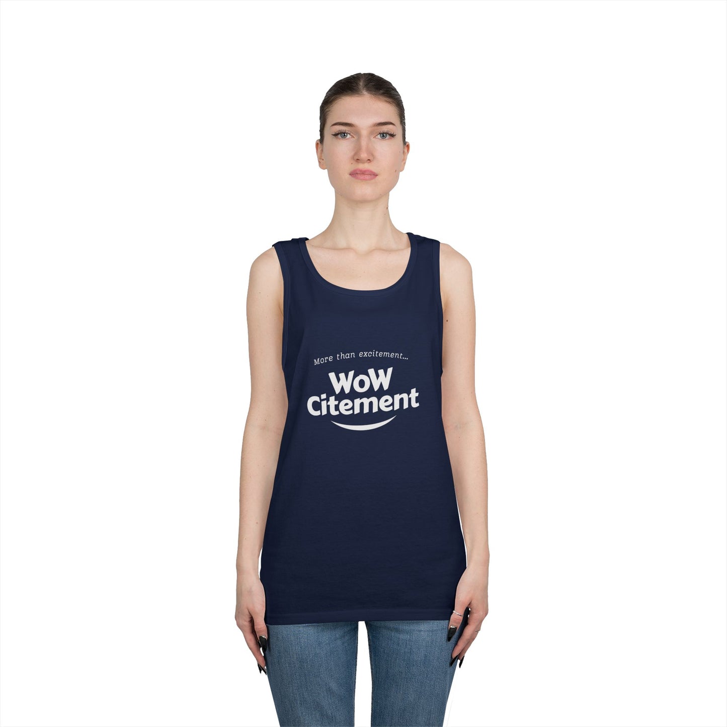 WoWcitement Unisex Cotton Tank Top - Fun Summer Wear, Gift for Friends, Motivational Apparel, Casual Day Out, Beach Wear, Workout Top