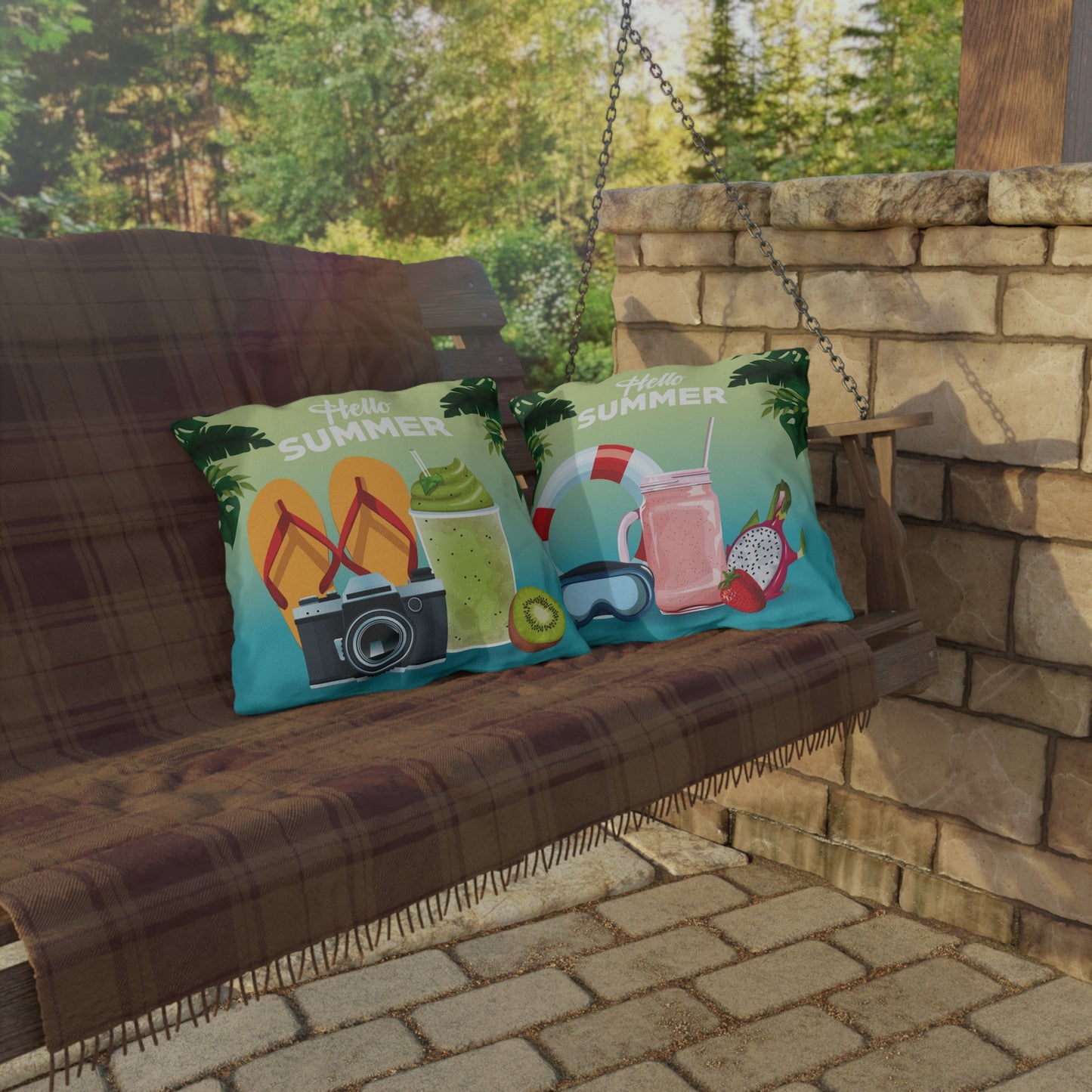 Summer Vibes Outdoor Pillows - Hello Summer Beach Decor