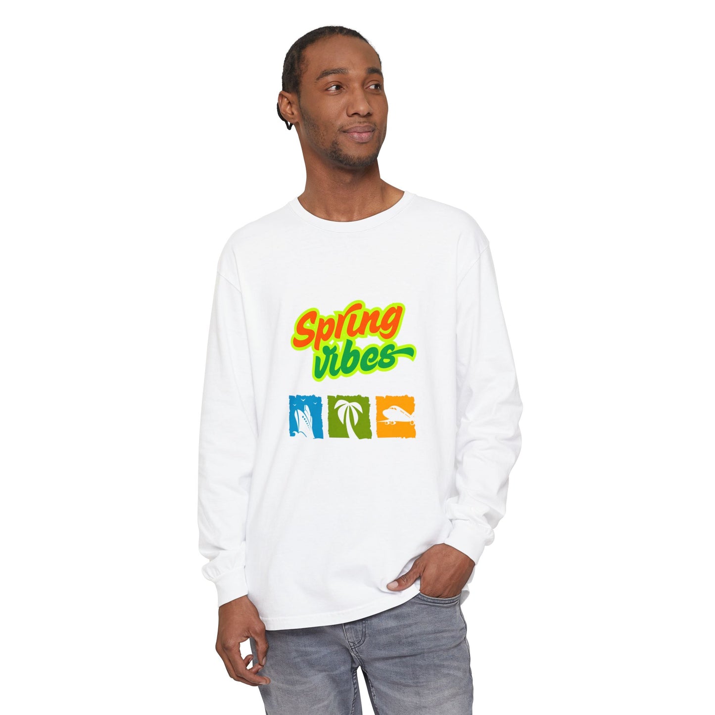 Spring Vibes Unisex Long Sleeve T-Shirt | Beachy Graphic Tee