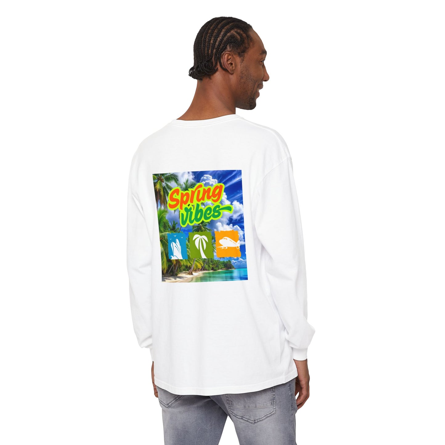 Spring Vibes Unisex Long Sleeve T-Shirt | Beachy Graphic Tee