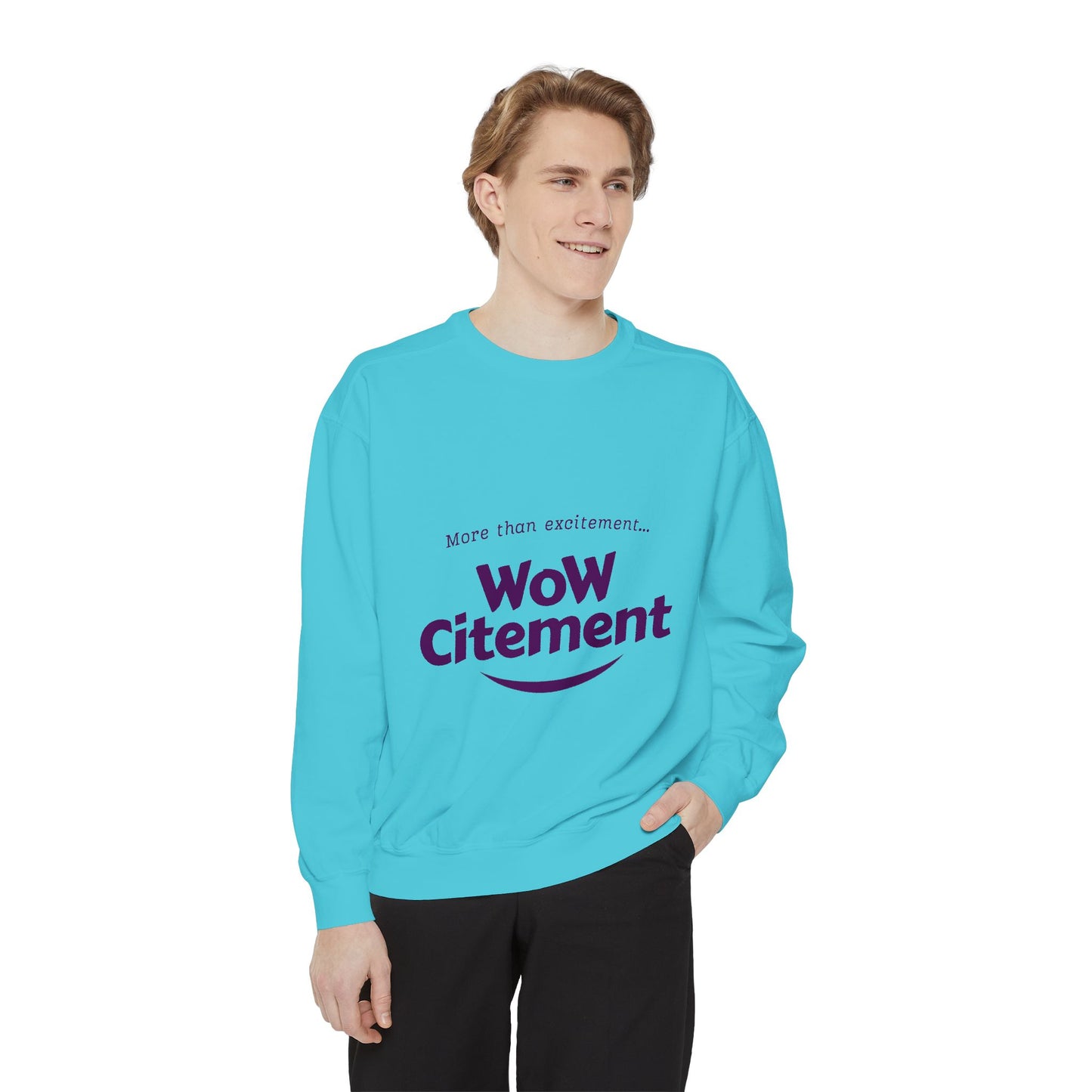 Summer Vibes Wowcitement Unisex Garment-Dyed Sweatshirt- Perfect for Beach Lovers and Summer Celebrations