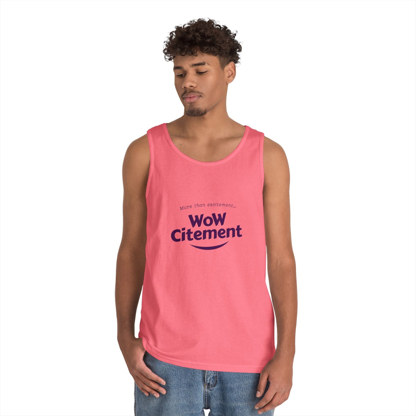 WoWcitement Unisex Cotton Tank Top - Fun Summer Wear, Gift for Friends, Motivational Apparel, Casual Day Out, Beach Wear, Workout Top