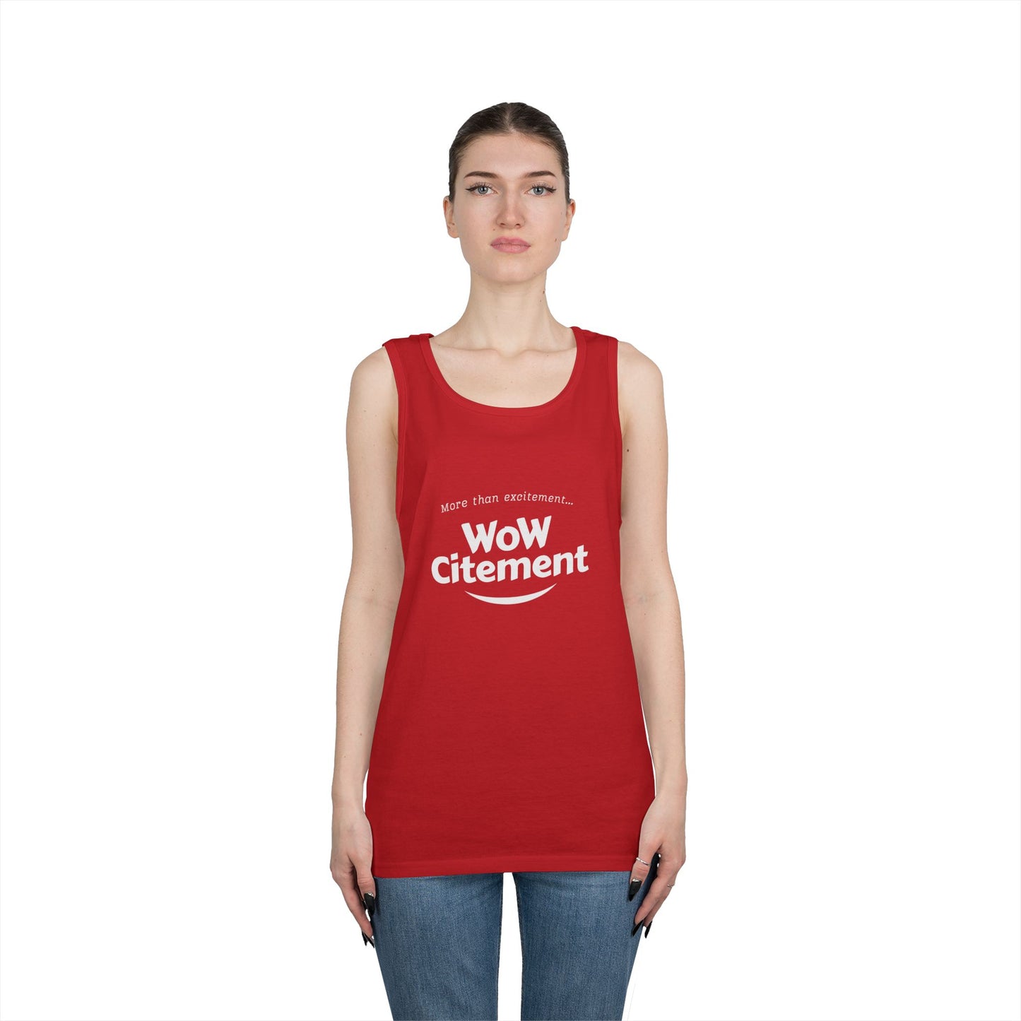WoWcitement Unisex Cotton Tank Top - Fun Summer Wear, Gift for Friends, Motivational Apparel, Casual Day Out, Beach Wear, Workout Top