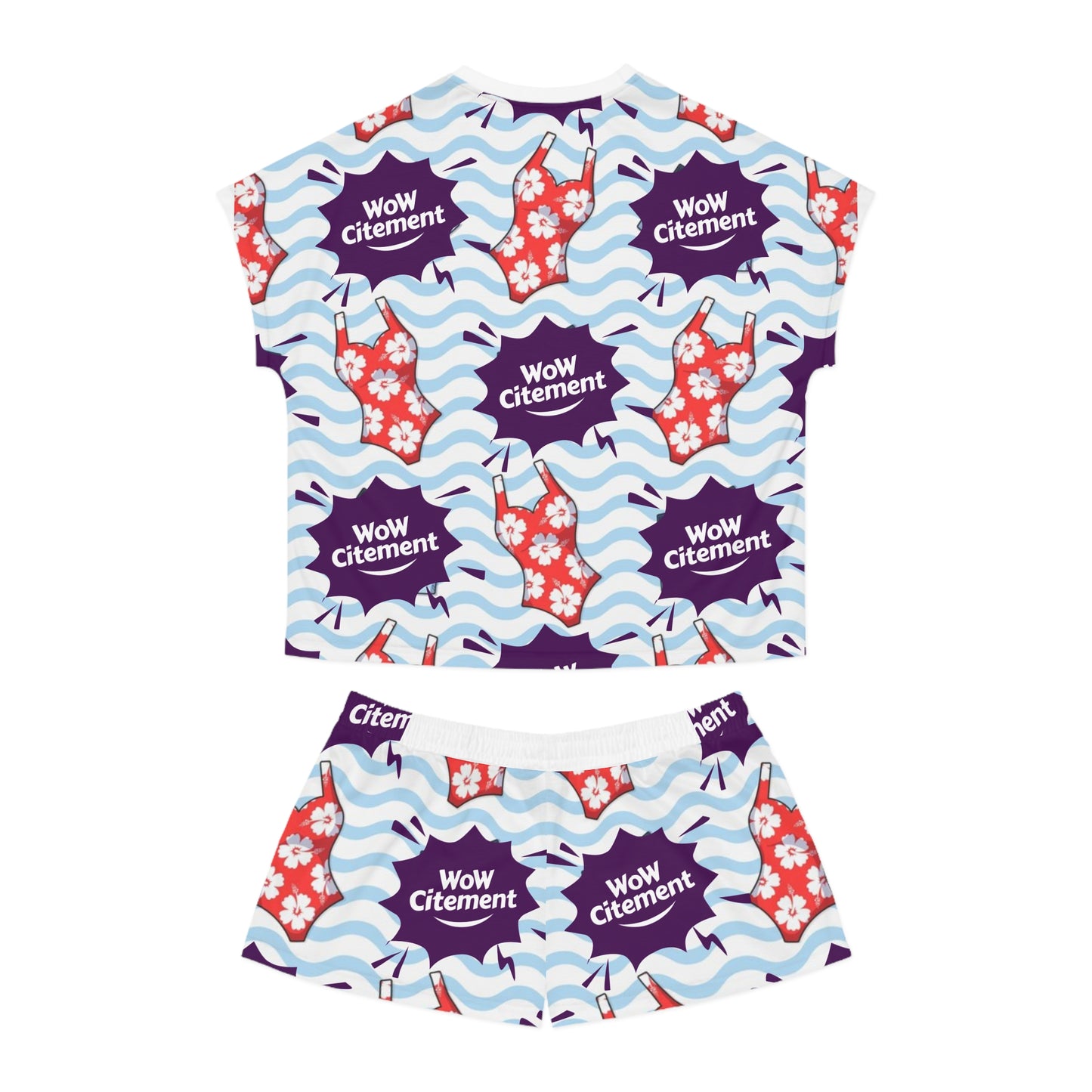 WoWcitement Tropical Women's Pajama Set, Cute Sleepwear, Summer Nightwear, Cozy Loungewear, Gift for Her, Vacation Vibes