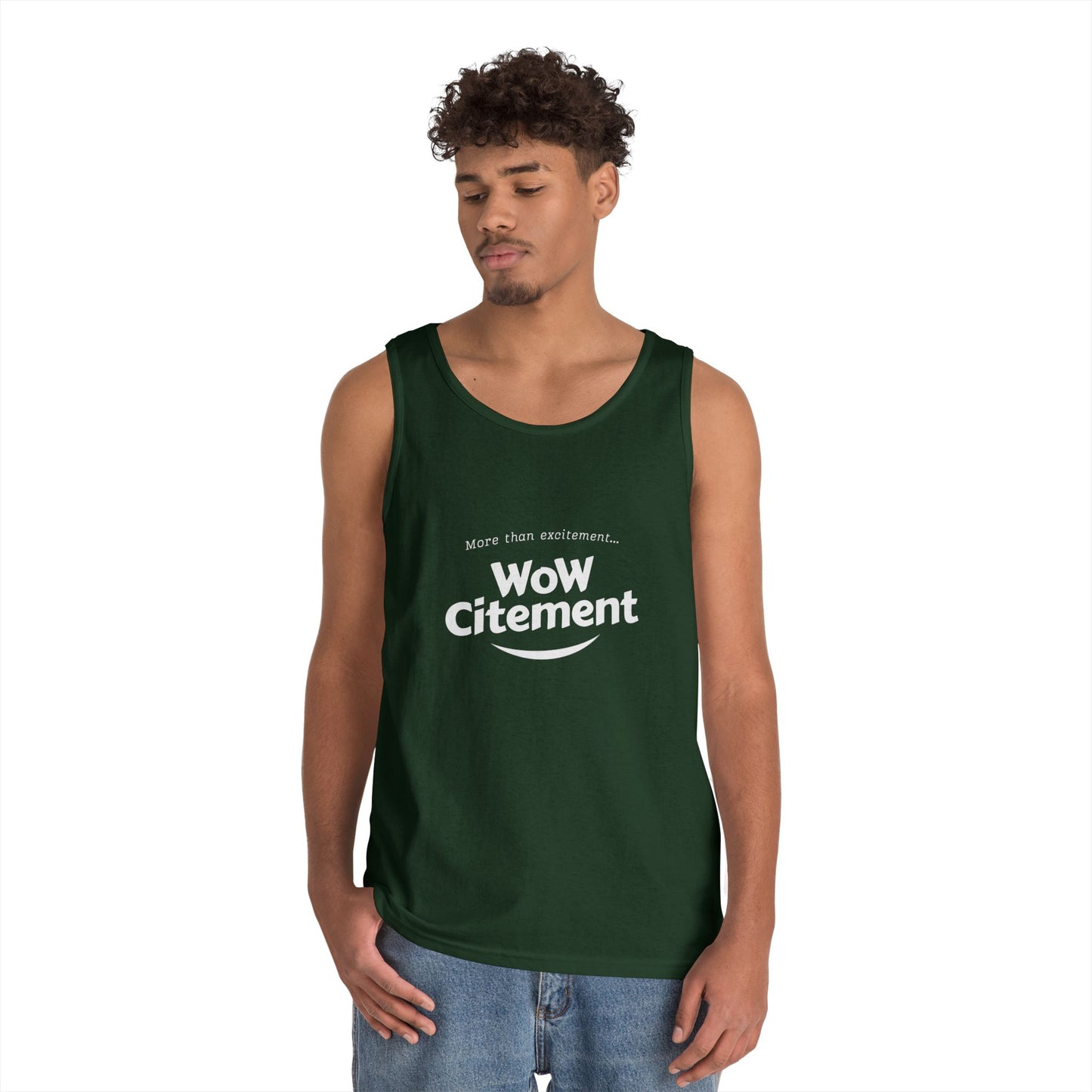 WoWcitement Unisex Cotton Tank Top - Fun Summer Wear, Gift for Friends, Motivational Apparel, Casual Day Out, Beach Wear, Workout Top
