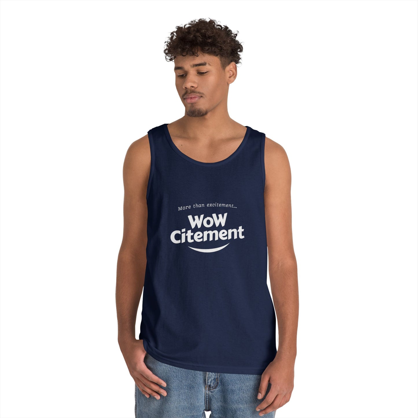 WoWcitement Unisex Cotton Tank Top - Fun Summer Wear, Gift for Friends, Motivational Apparel, Casual Day Out, Beach Wear, Workout Top