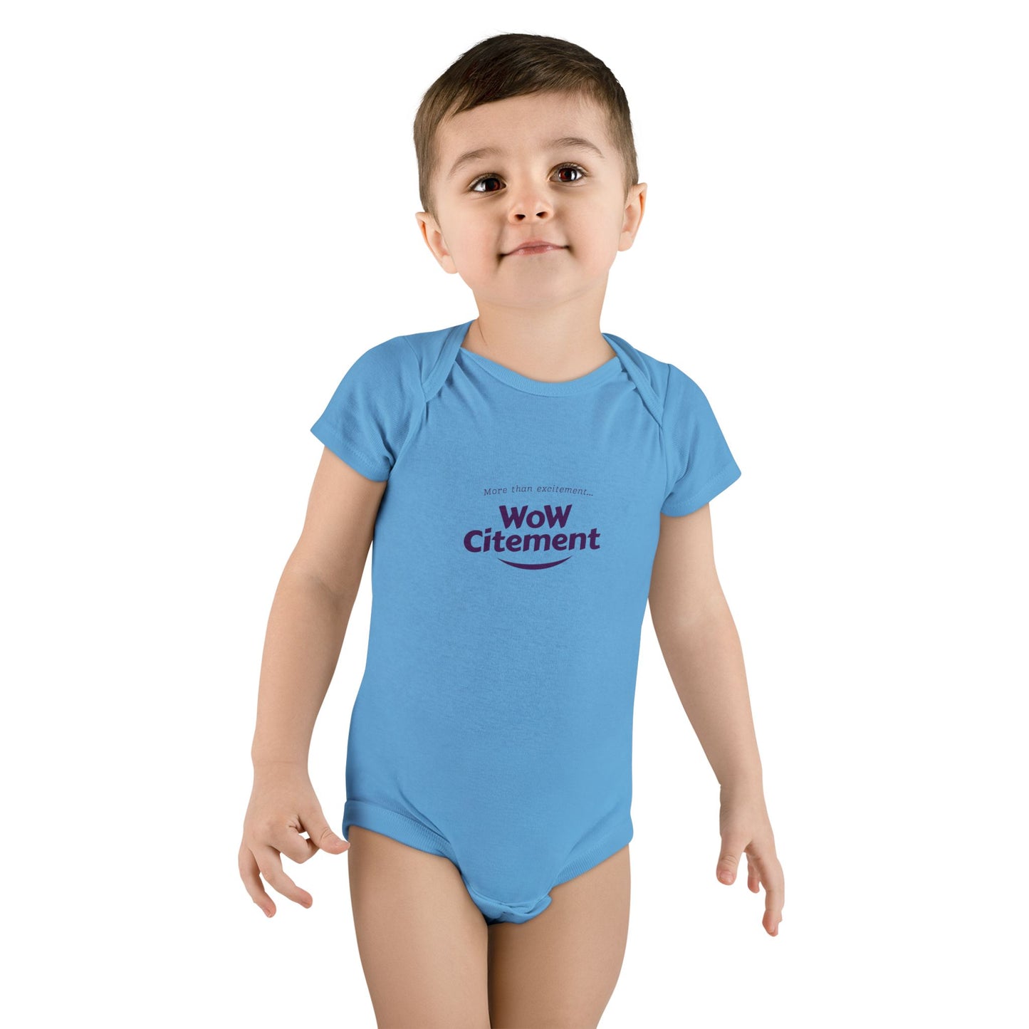 Baby Short Sleeve Onesie with Wowcitement design - Cute Baby Gift, Funny Baby Bodysuit, Newborn Announcement Outfit, Birth Celebration Clothing, Baby Shower Gift