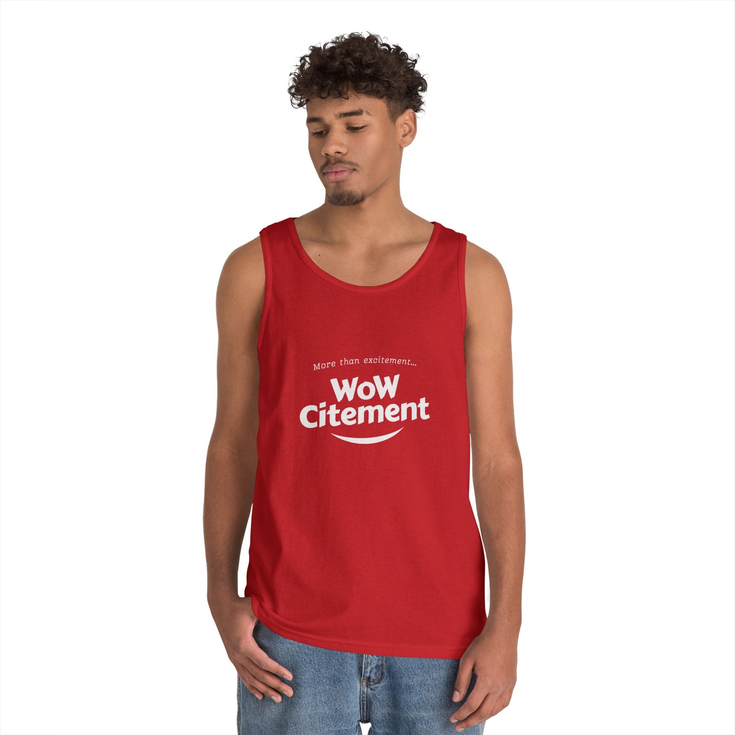 WoWcitement Unisex Cotton Tank Top - Fun Summer Wear, Gift for Friends, Motivational Apparel, Casual Day Out, Beach Wear, Workout Top