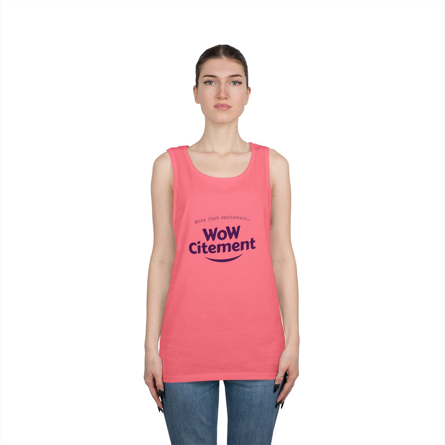WoWcitement Unisex Cotton Tank Top - Fun Summer Wear, Gift for Friends, Motivational Apparel, Casual Day Out, Beach Wear, Workout Top