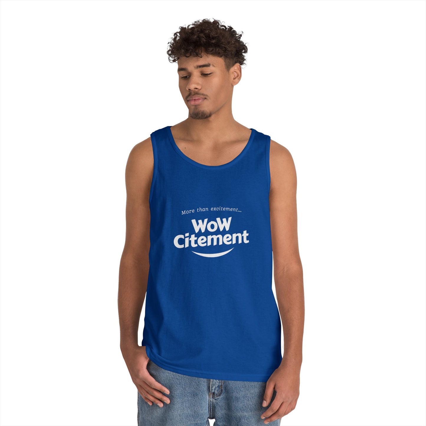 WoWcitement Unisex Cotton Tank Top - Fun Summer Wear, Gift for Friends, Motivational Apparel, Casual Day Out, Beach Wear, Workout Top