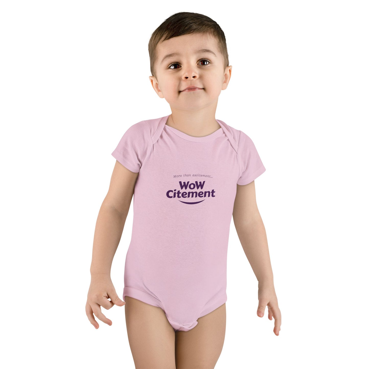 Baby Short Sleeve Onesie with Wowcitement design - Cute Baby Gift, Funny Baby Bodysuit, Newborn Announcement Outfit, Birth Celebration Clothing, Baby Shower Gift