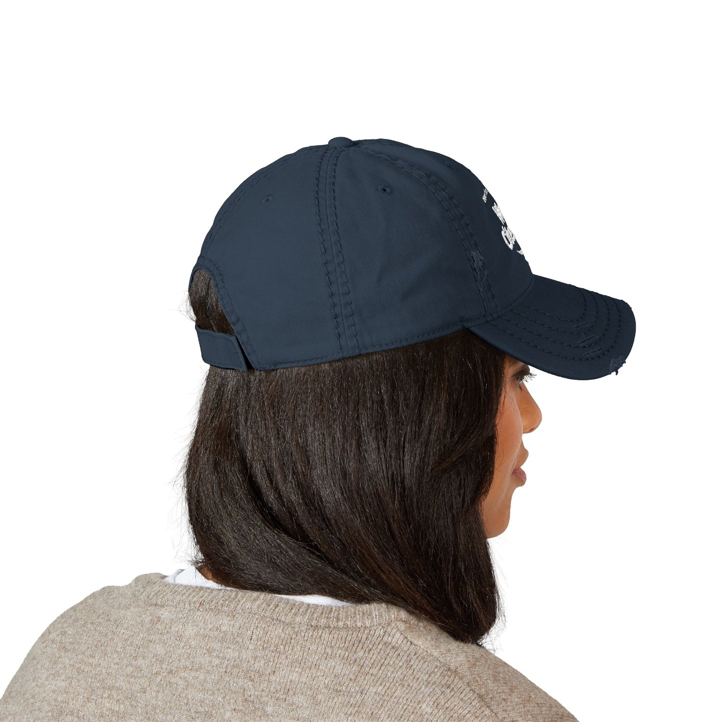 Distressed Dad Hat with WoW Citement Embroidery, Relaxed Cap for Comfy Style, Gift for Fathers Day, Casual Fashion Accessory