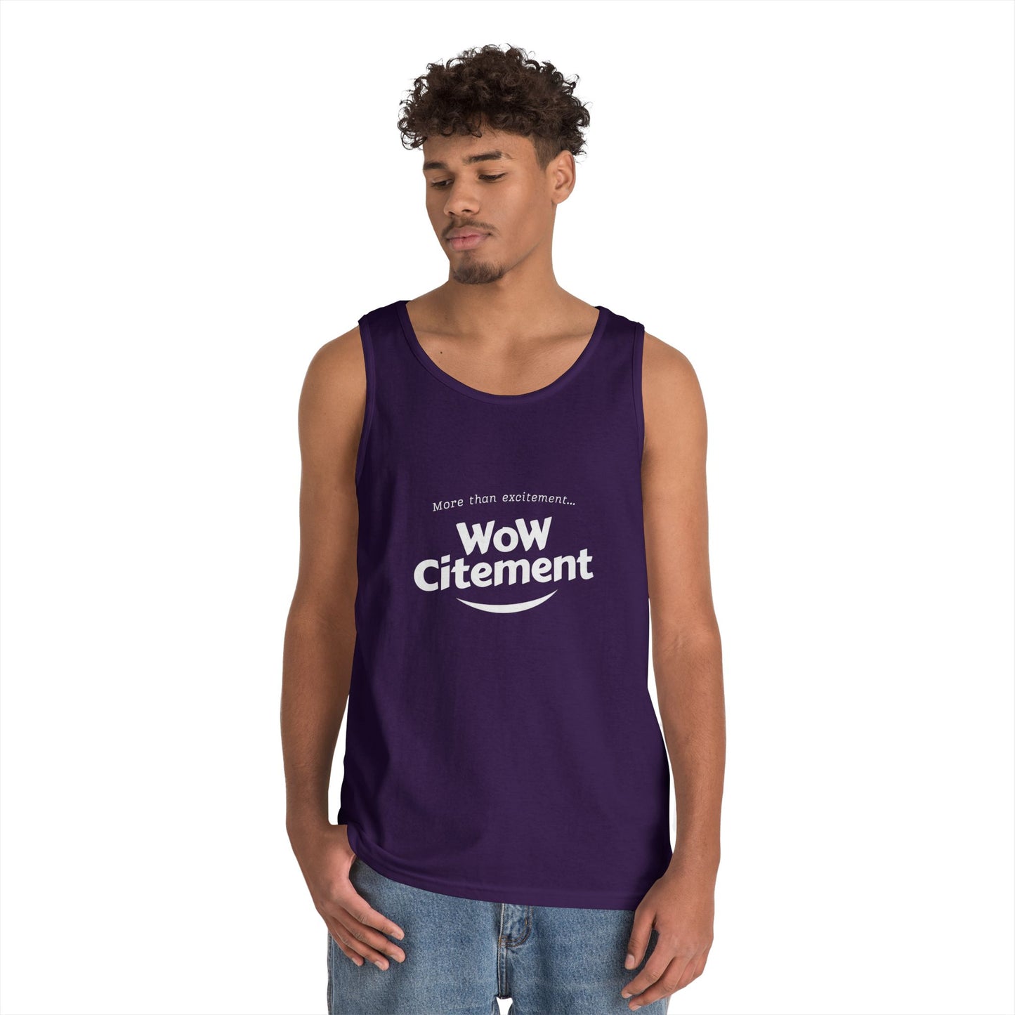 WoWcitement Unisex Cotton Tank Top - Fun Summer Wear, Gift for Friends, Motivational Apparel, Casual Day Out, Beach Wear, Workout Top