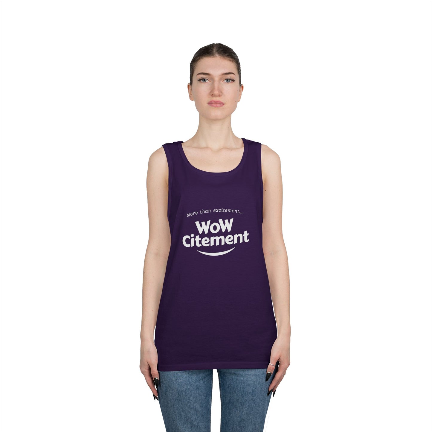 WoWcitement Unisex Cotton Tank Top - Fun Summer Wear, Gift for Friends, Motivational Apparel, Casual Day Out, Beach Wear, Workout Top