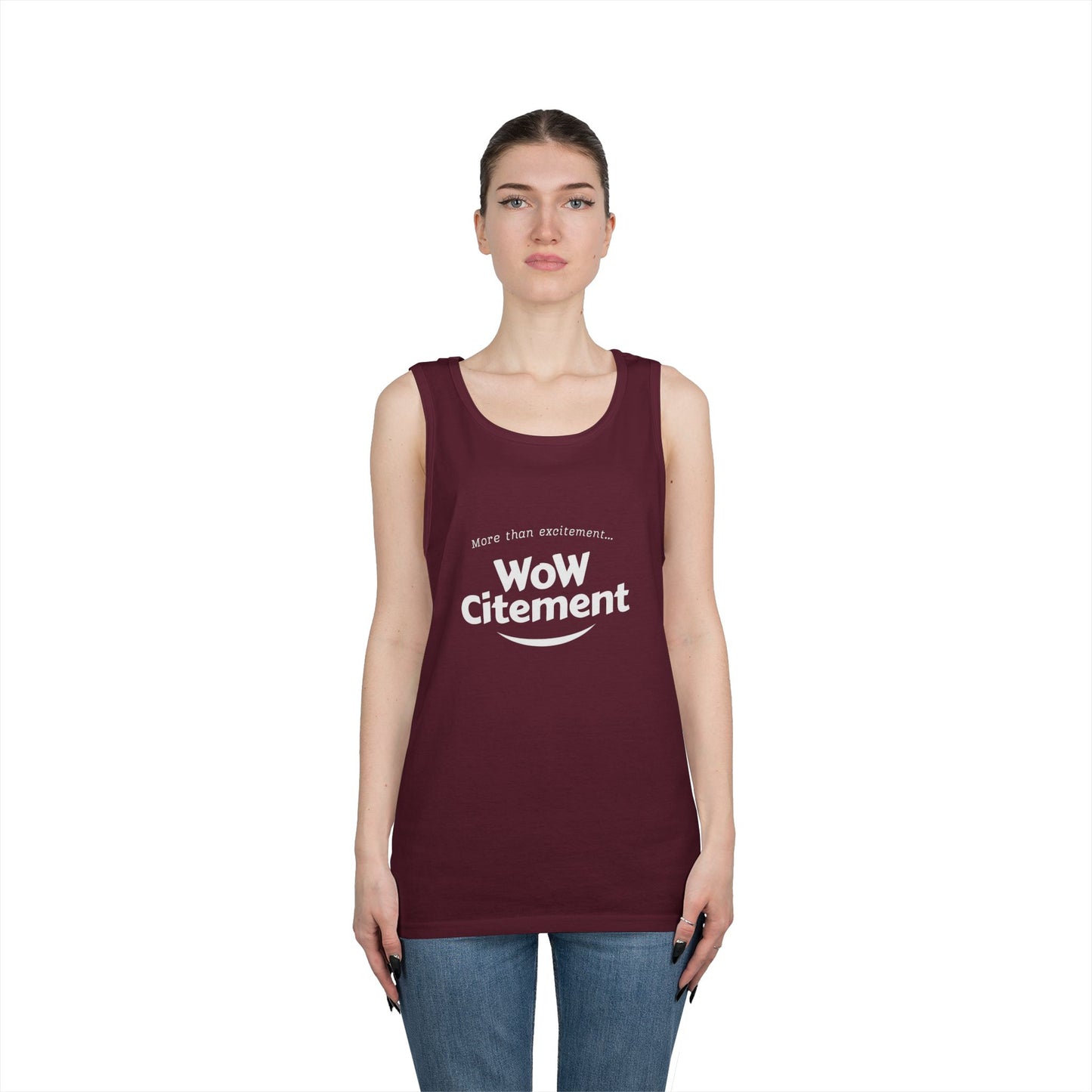 WoWcitement Unisex Cotton Tank Top - Fun Summer Wear, Gift for Friends, Motivational Apparel, Casual Day Out, Beach Wear, Workout Top