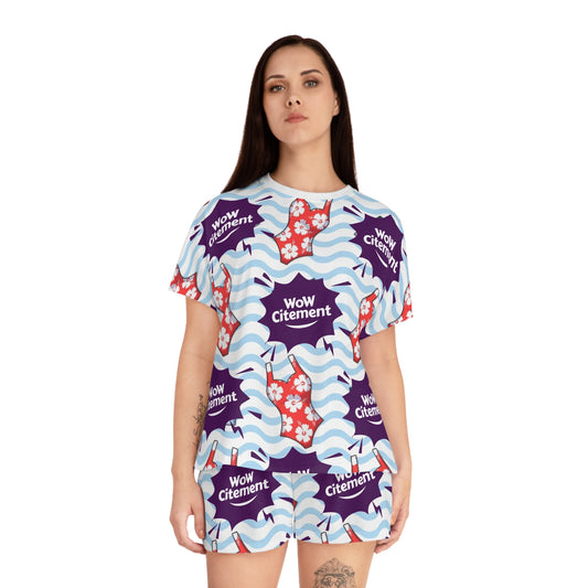 WoWcitement Tropical Women's Pajama Set, Cute Sleepwear, Summer Nightwear, Cozy Loungewear, Gift for Her, Vacation Vibes