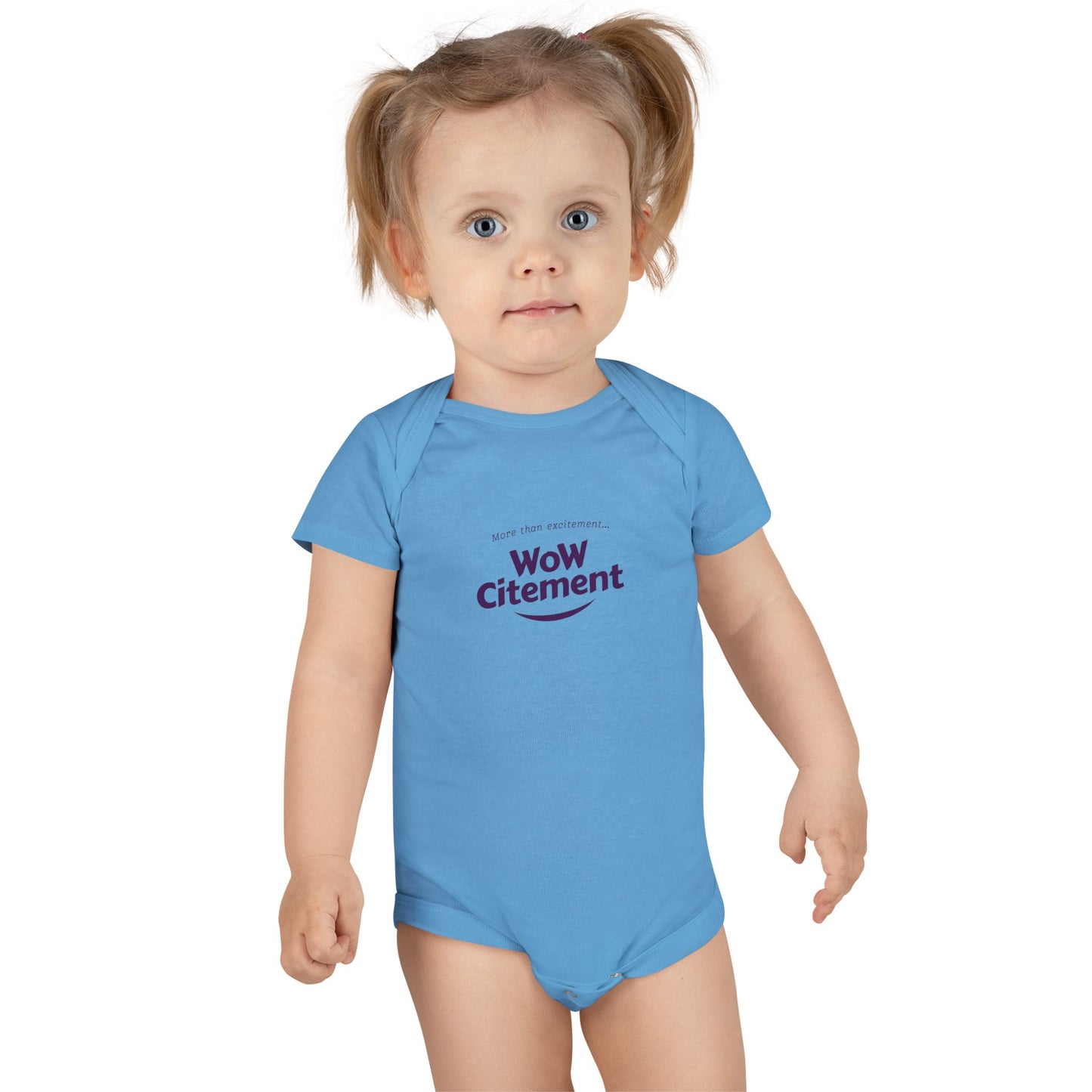 Baby Short Sleeve Onesie with Wowcitement design - Cute Baby Gift, Funny Baby Bodysuit, Newborn Announcement Outfit, Birth Celebration Clothing, Baby Shower Gift