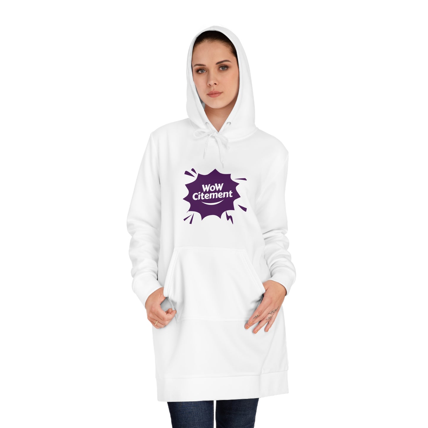 Wowcitement Trendy Women's Hoodie Dress, Casual Streetwear, Gift for Her, Cozy Loungewear, Unique Fashion Statement, Perfect for Fall/Winter