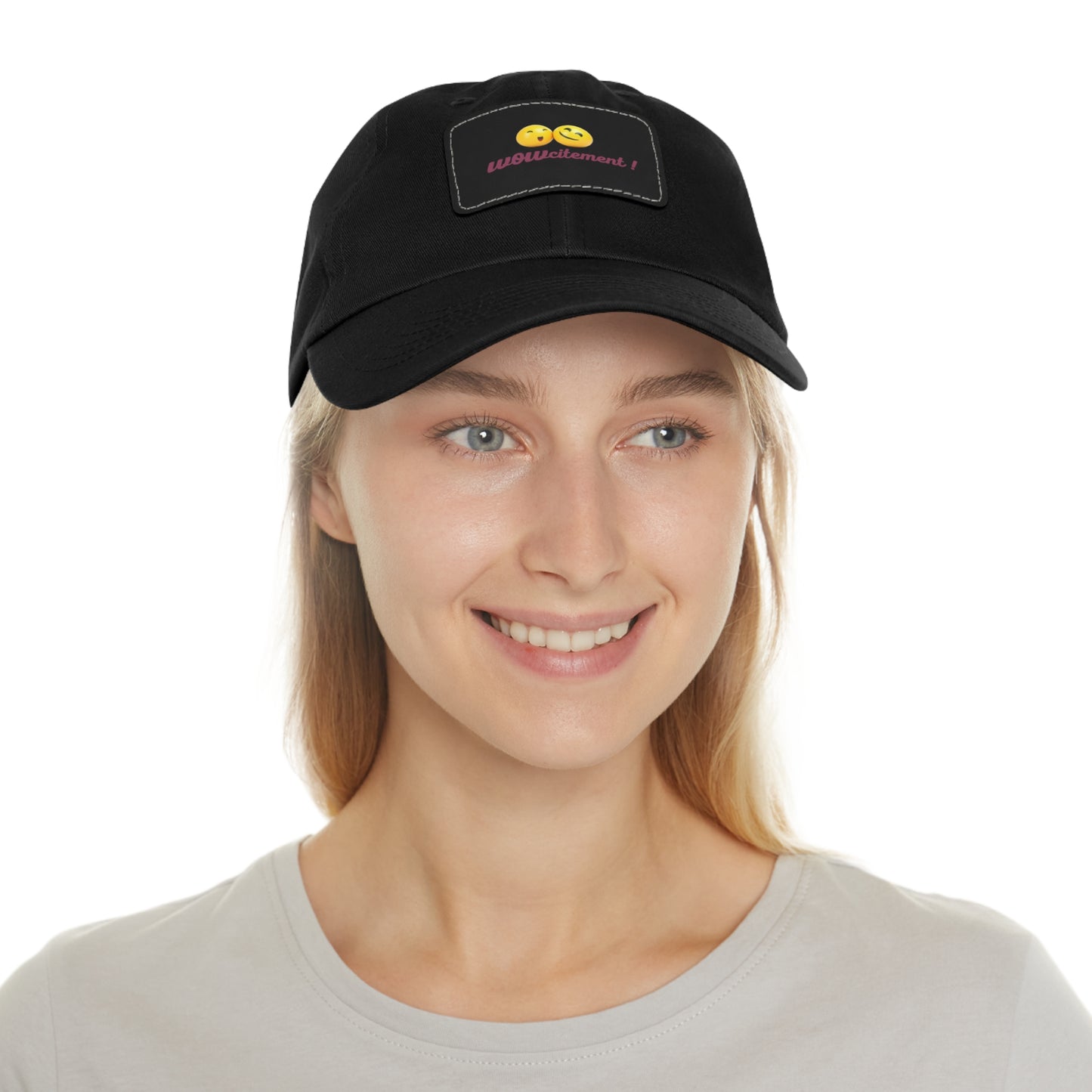 Wowcitement Dad Hat with Leather Patch (Rectangle)