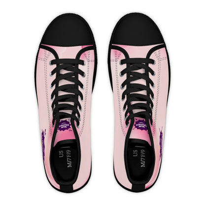 Stylish Women's High Top Sneakers with Wowcitement design , Trendy Casual Footwear, Unique Sneakers for Women, Pink High Tops, Gift for Her, Fashionable Sneakers