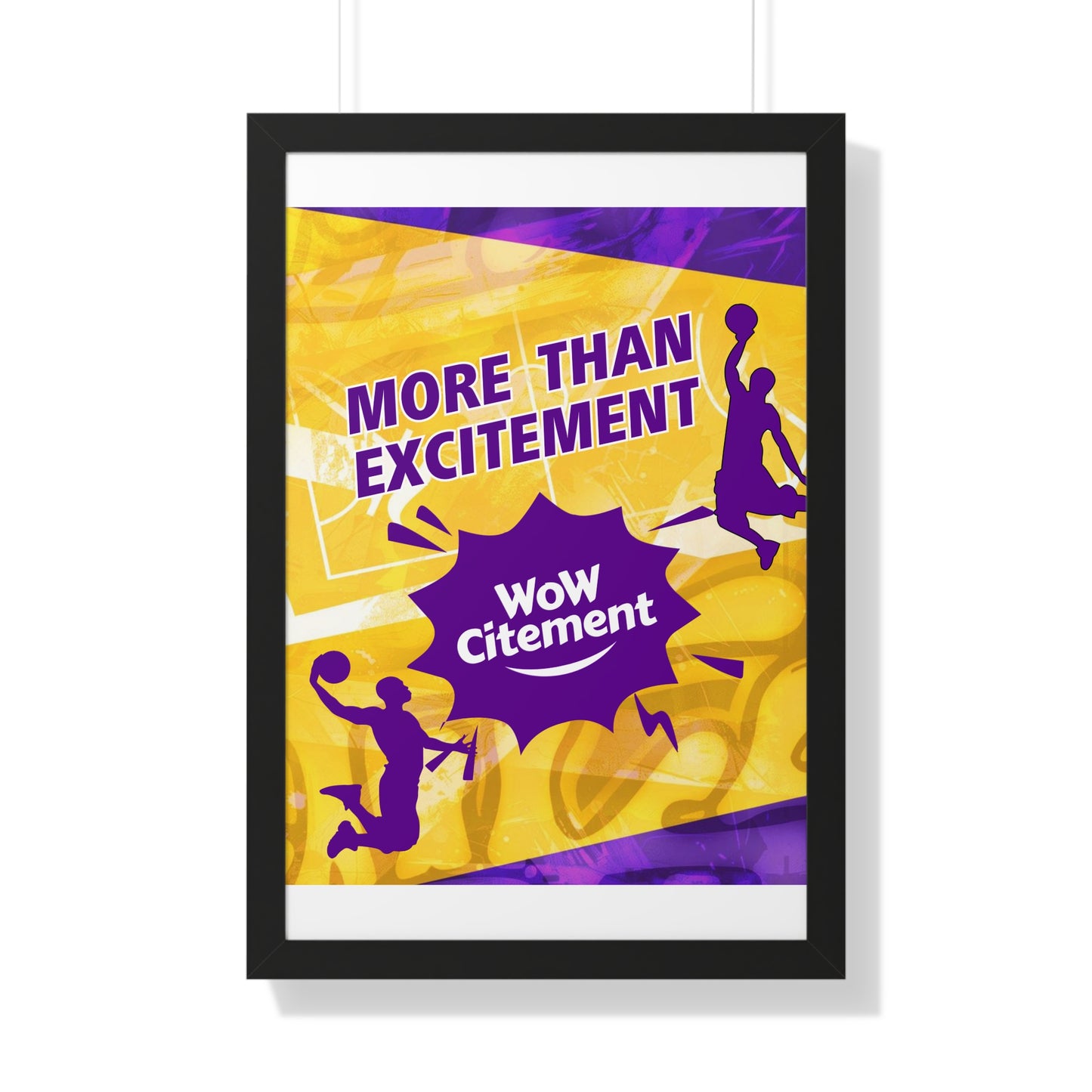 Vertical Poster  with Energetic Wowcitement Design - Perfect for Sports Lovers, Game Room Decor, or Gifts, Framed Vertical Poster, More Than Excitement, [...]
