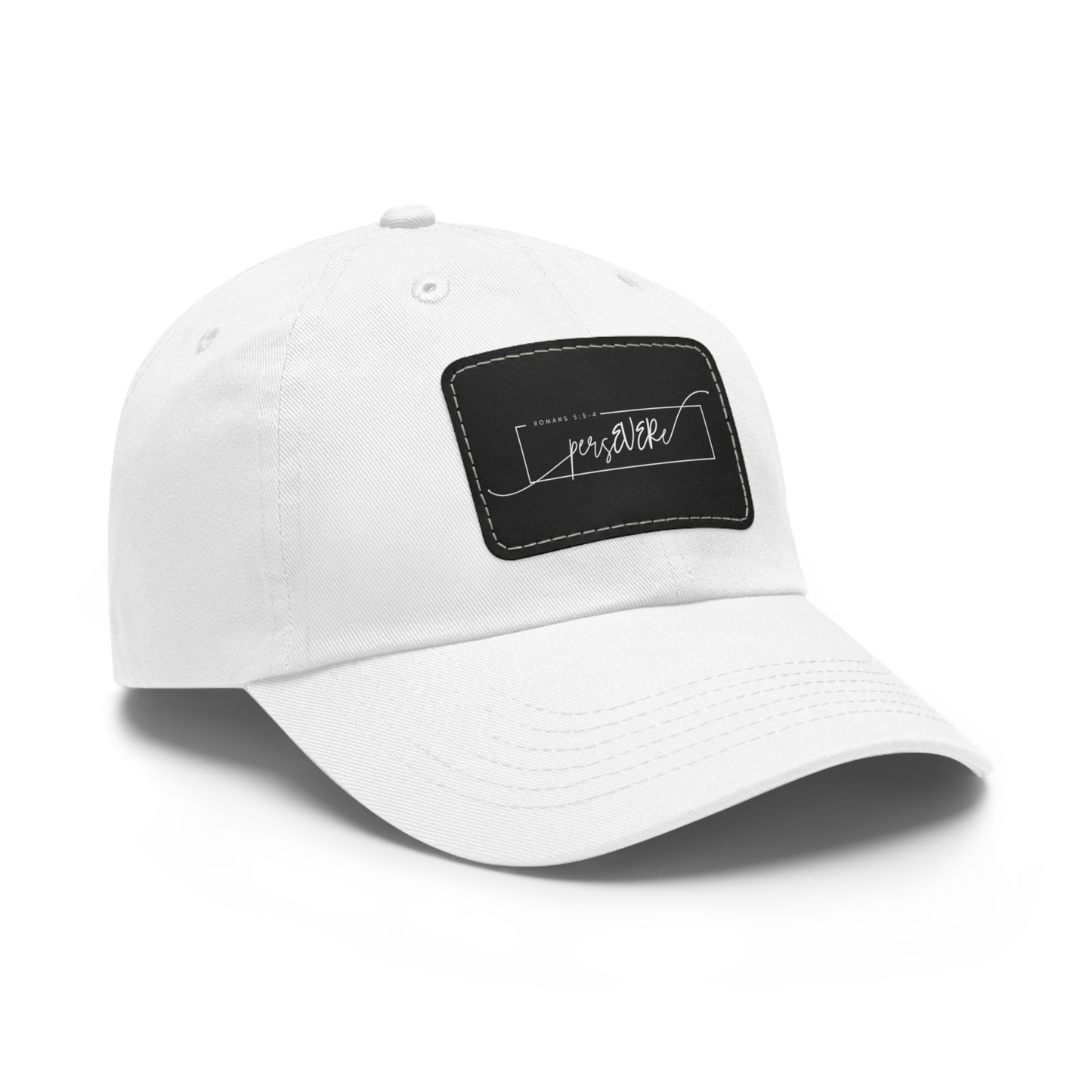 Persevere Dad Hat with Leather Patch (Rectangle)