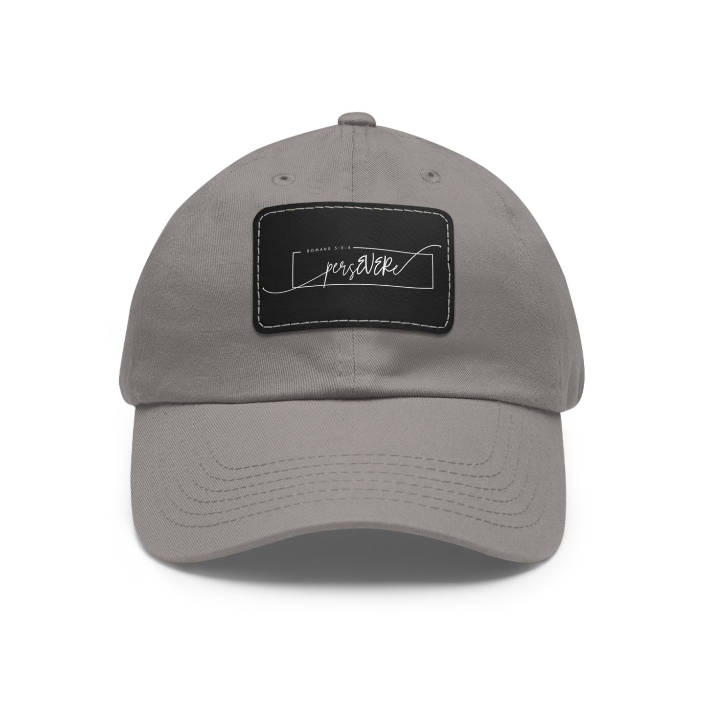 Persevere Dad Hat with Leather Patch (Rectangle)