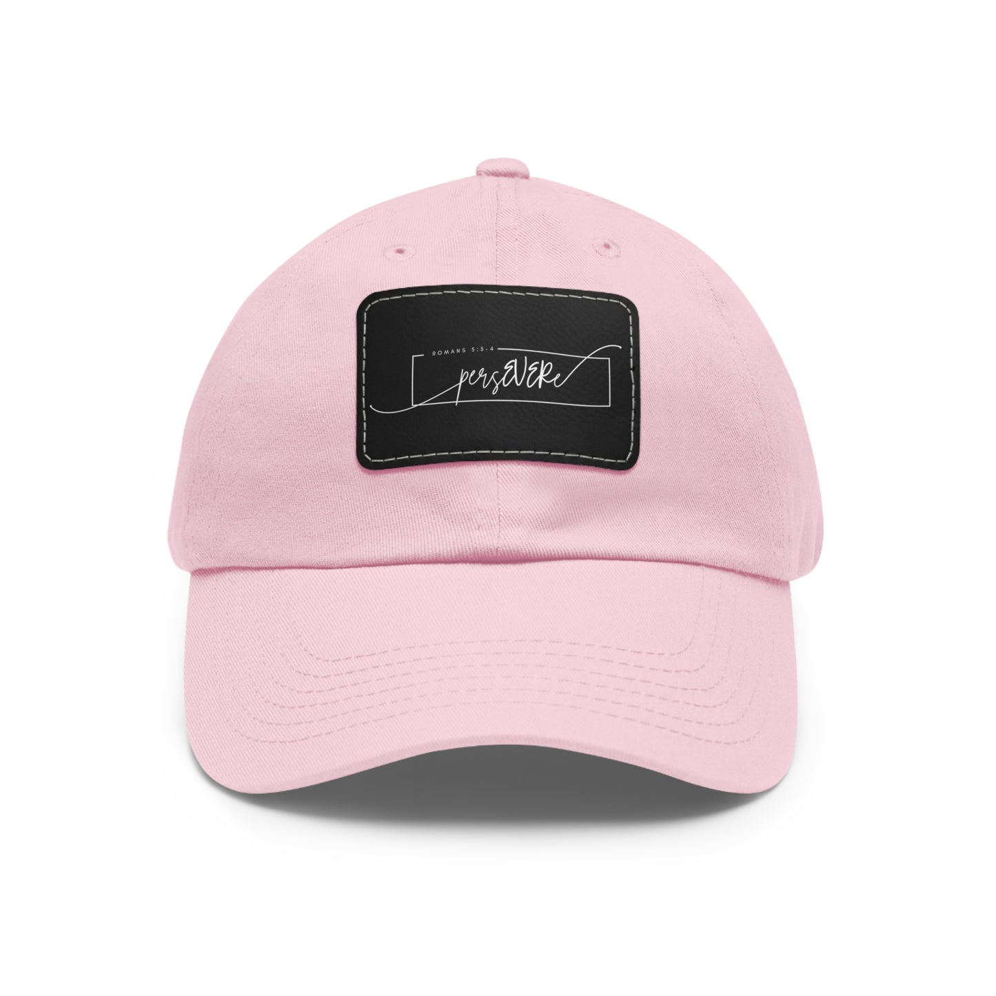 Persevere Dad Hat with Leather Patch (Rectangle)