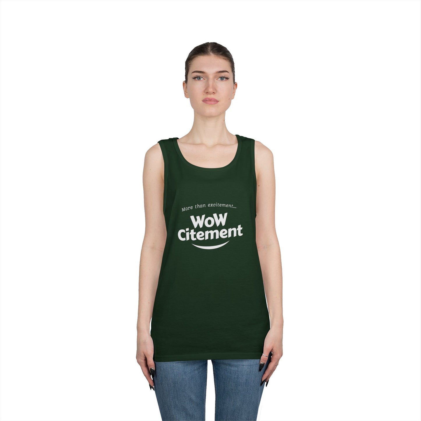 WoWcitement Unisex Cotton Tank Top - Fun Summer Wear, Gift for Friends, Motivational Apparel, Casual Day Out, Beach Wear, Workout Top