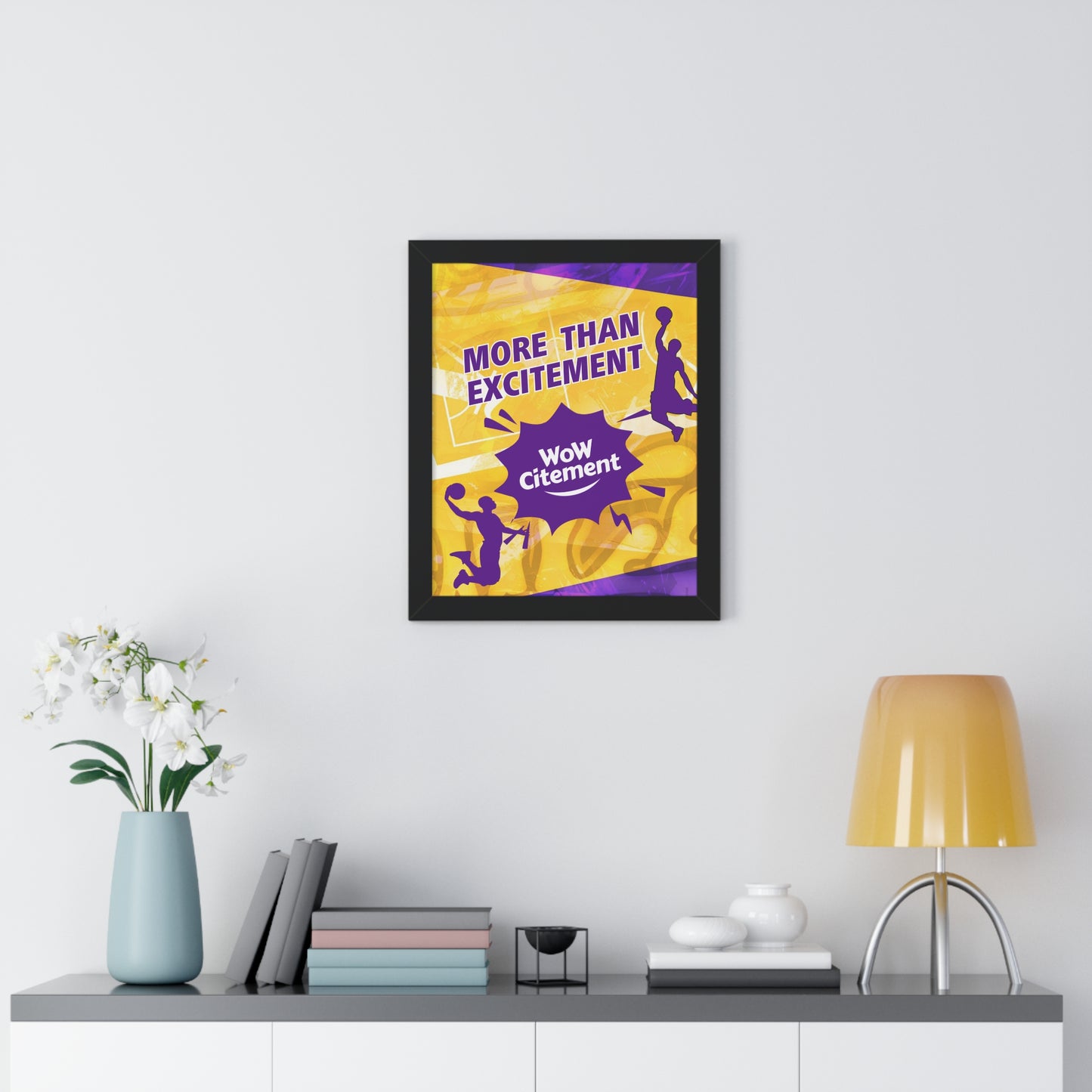 Vertical Poster  with Energetic Wowcitement Design - Perfect for Sports Lovers, Game Room Decor, or Gifts, Framed Vertical Poster, More Than Excitement, [...]