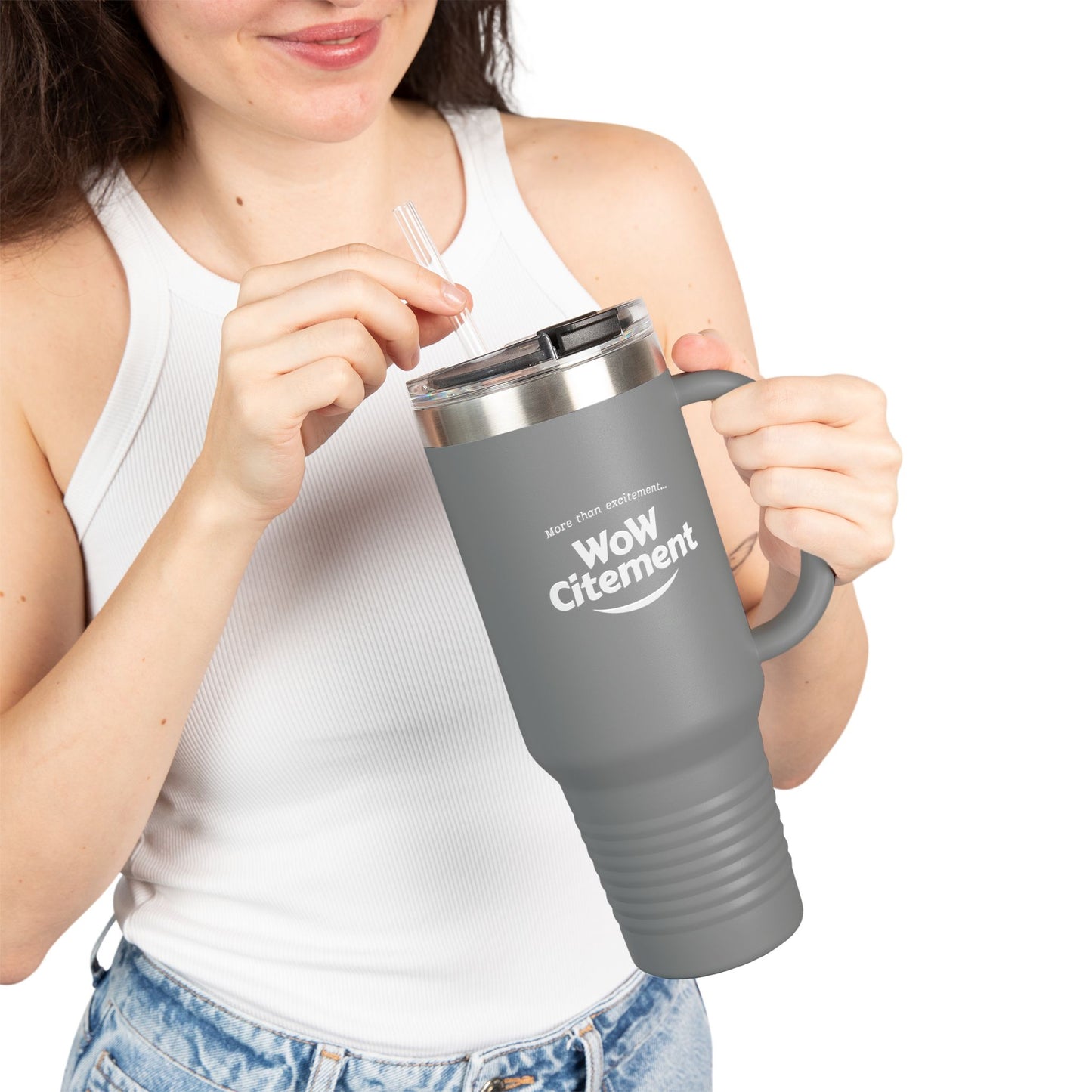 Wowcitement Insulated Travel Mug - Perfect for Coffee Lovers, On-the-Go Hydration, Gift for Travelers, BPA-Free, 40oz