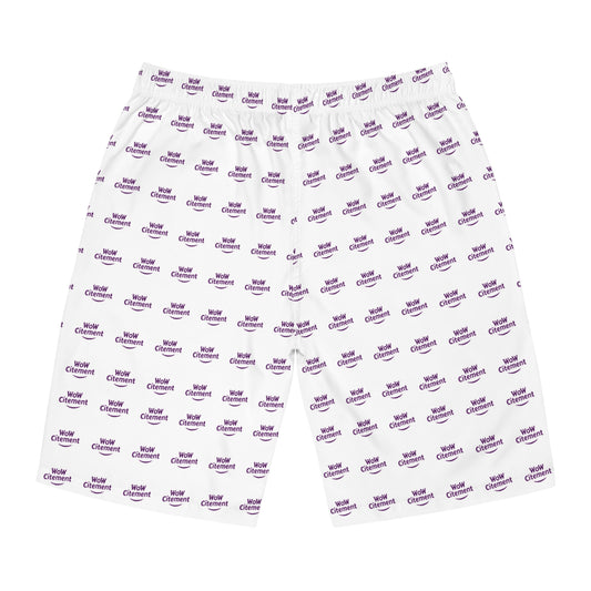 WoWcitement Men's Stylish Board Shorts Color White, Summer Swimwear, Beachwear, Casual Shorts for Men, Vacation Essentials