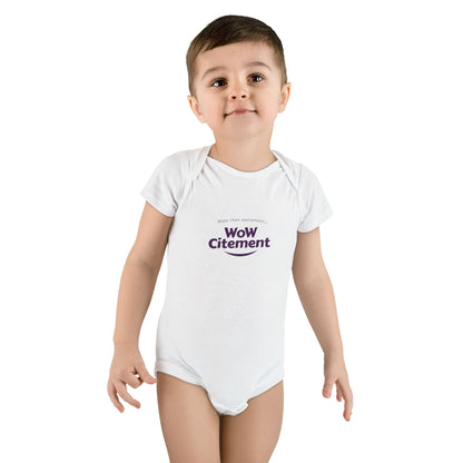 Baby Short Sleeve Onesie with Wowcitement design - Cute Baby Gift, Funny Baby Bodysuit, Newborn Announcement Outfit, Birth Celebration Clothing, Baby Shower Gift