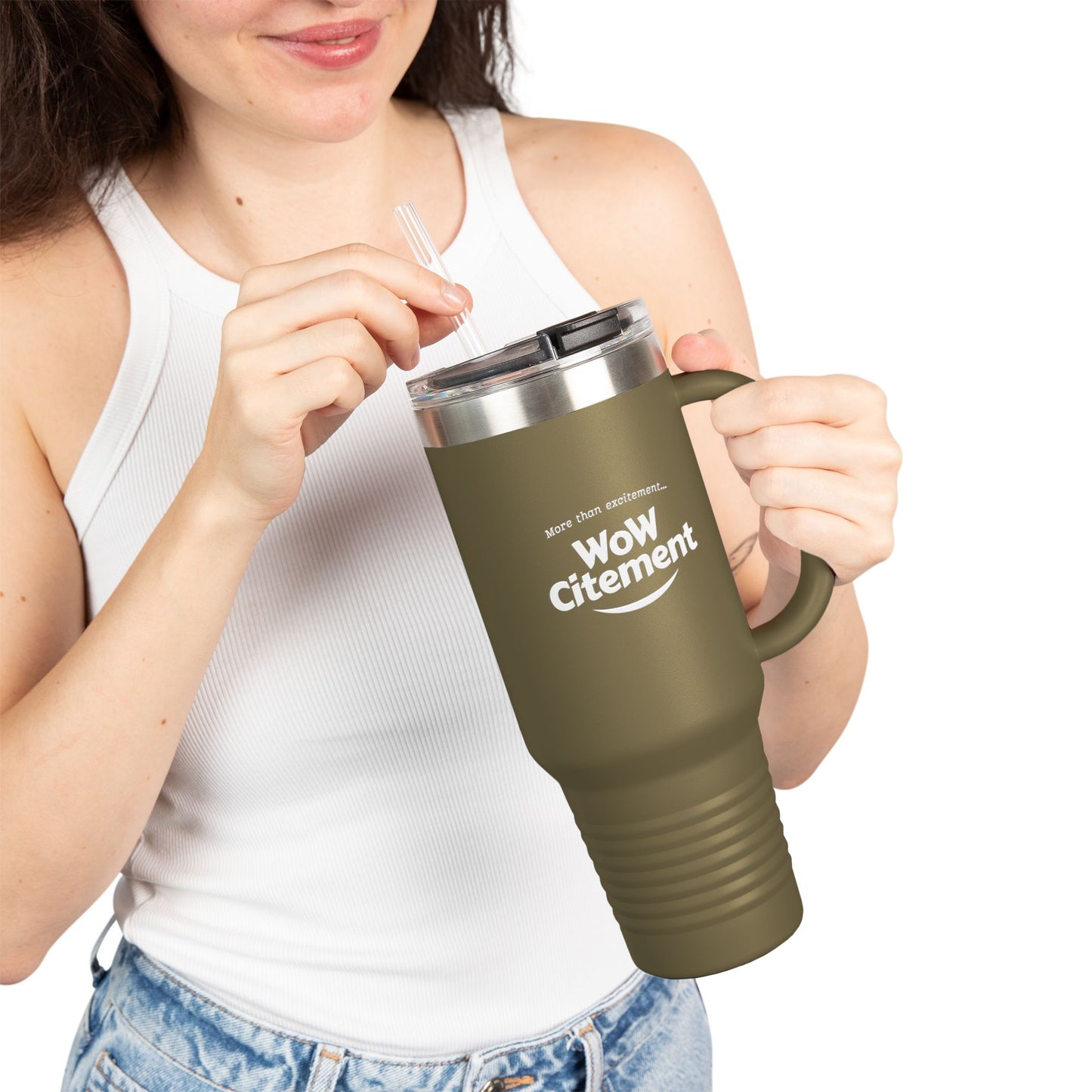 Wowcitement Insulated Travel Mug - Perfect for Coffee Lovers, On-the-Go Hydration, Gift for Travelers, BPA-Free, 40oz