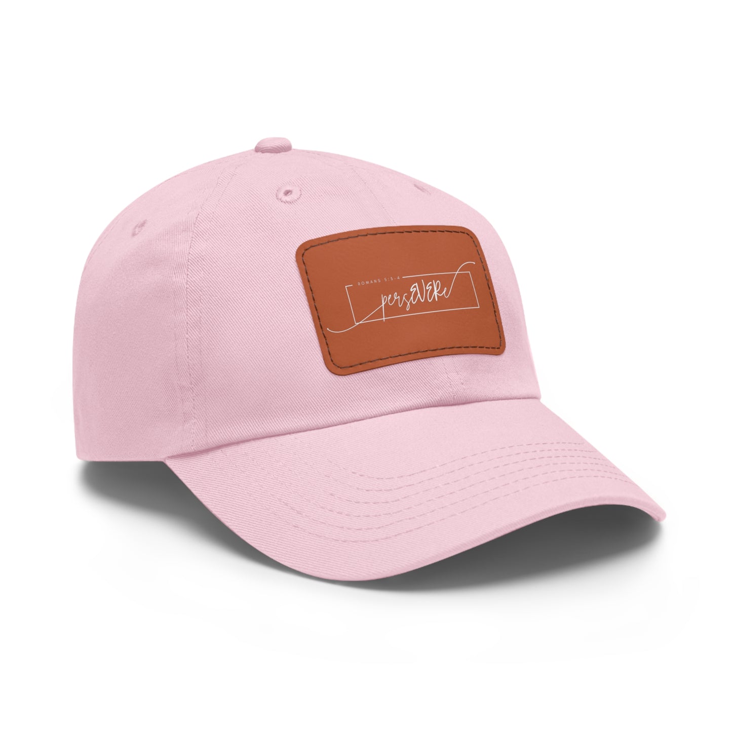 Persevere Dad Hat with Leather Patch (Rectangle)