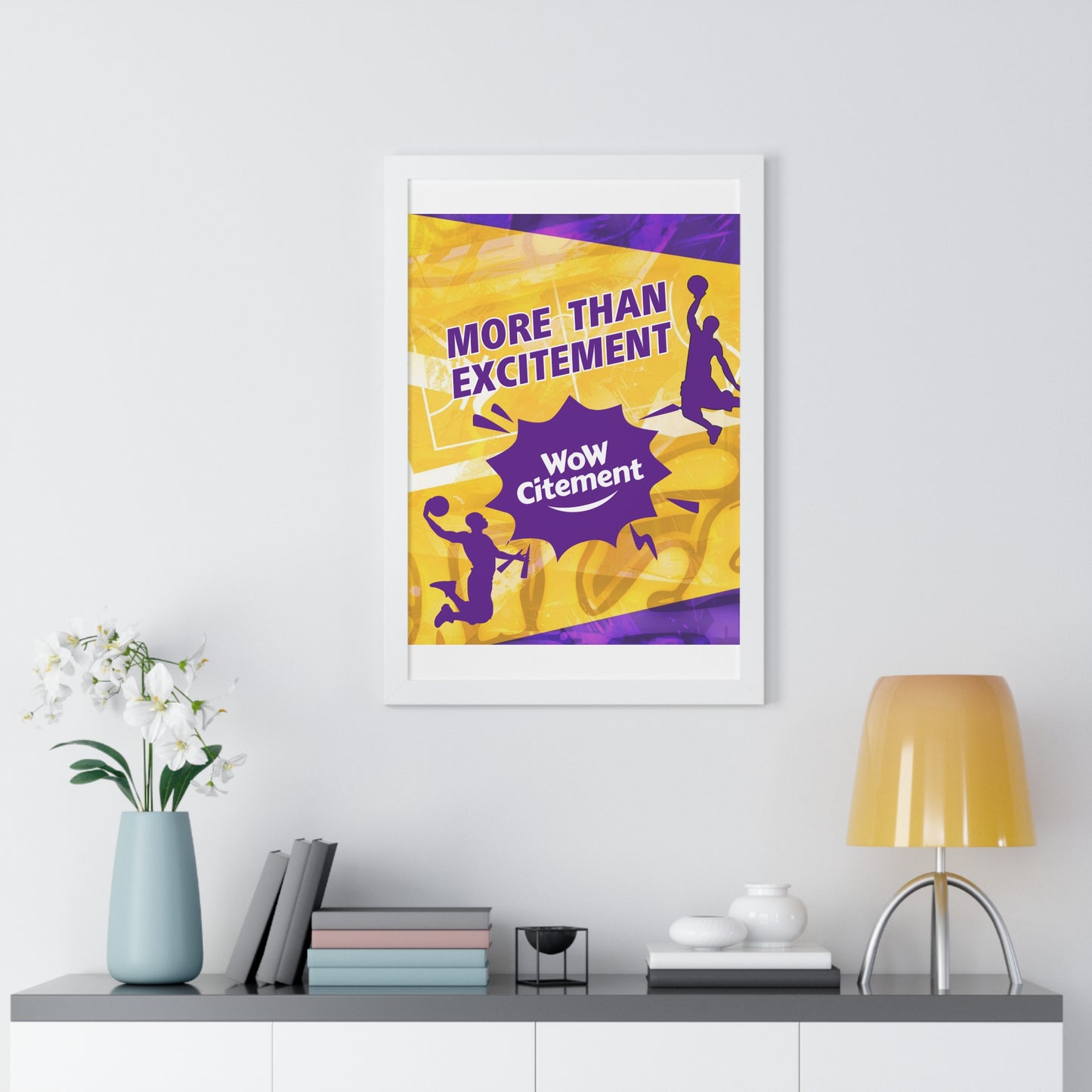 Vertical Poster  with Energetic Wowcitement Design - Perfect for Sports Lovers, Game Room Decor, or Gifts, Framed Vertical Poster, More Than Excitement, [...]
