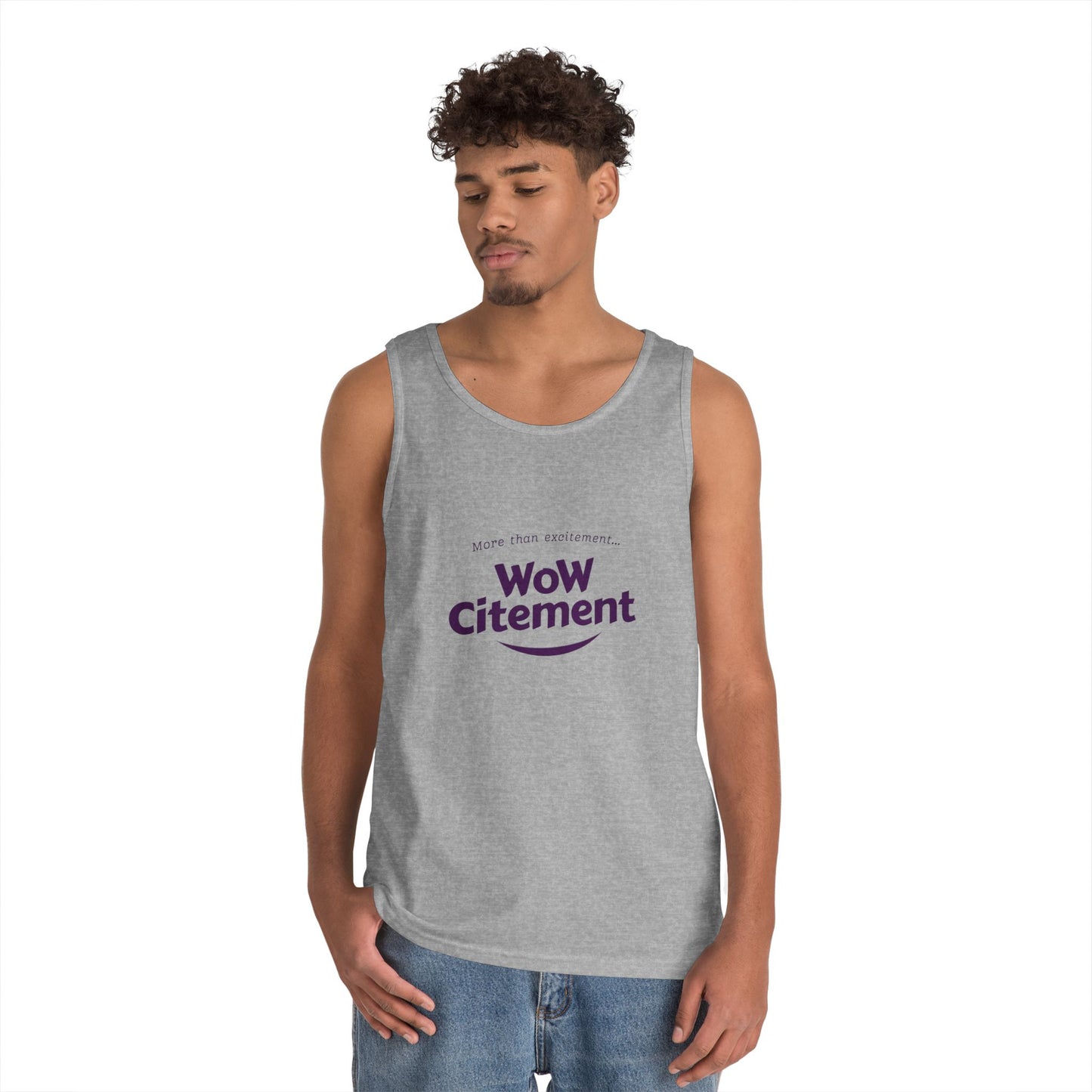 WoWcitement Unisex Cotton Tank Top - Fun Summer Wear, Gift for Friends, Motivational Apparel, Casual Day Out, Beach Wear, Workout Top