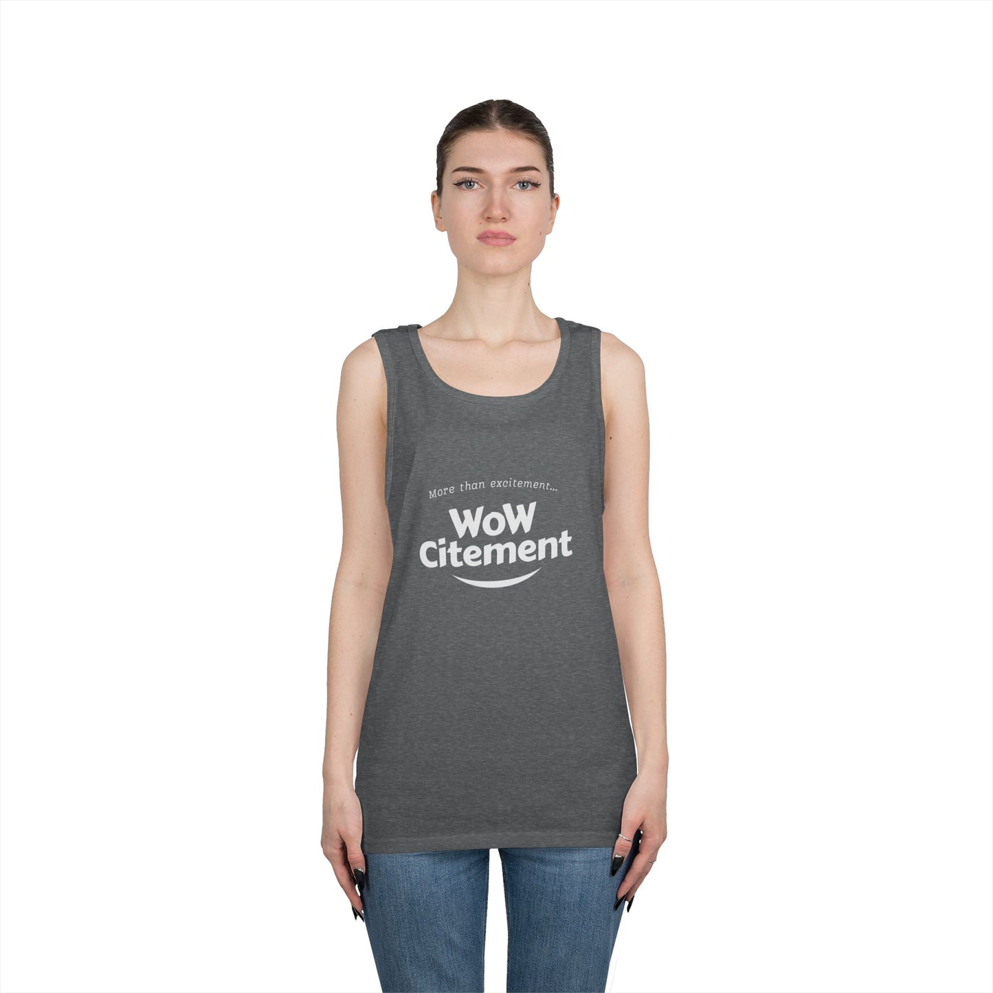 WoWcitement Unisex Cotton Tank Top - Fun Summer Wear, Gift for Friends, Motivational Apparel, Casual Day Out, Beach Wear, Workout Top