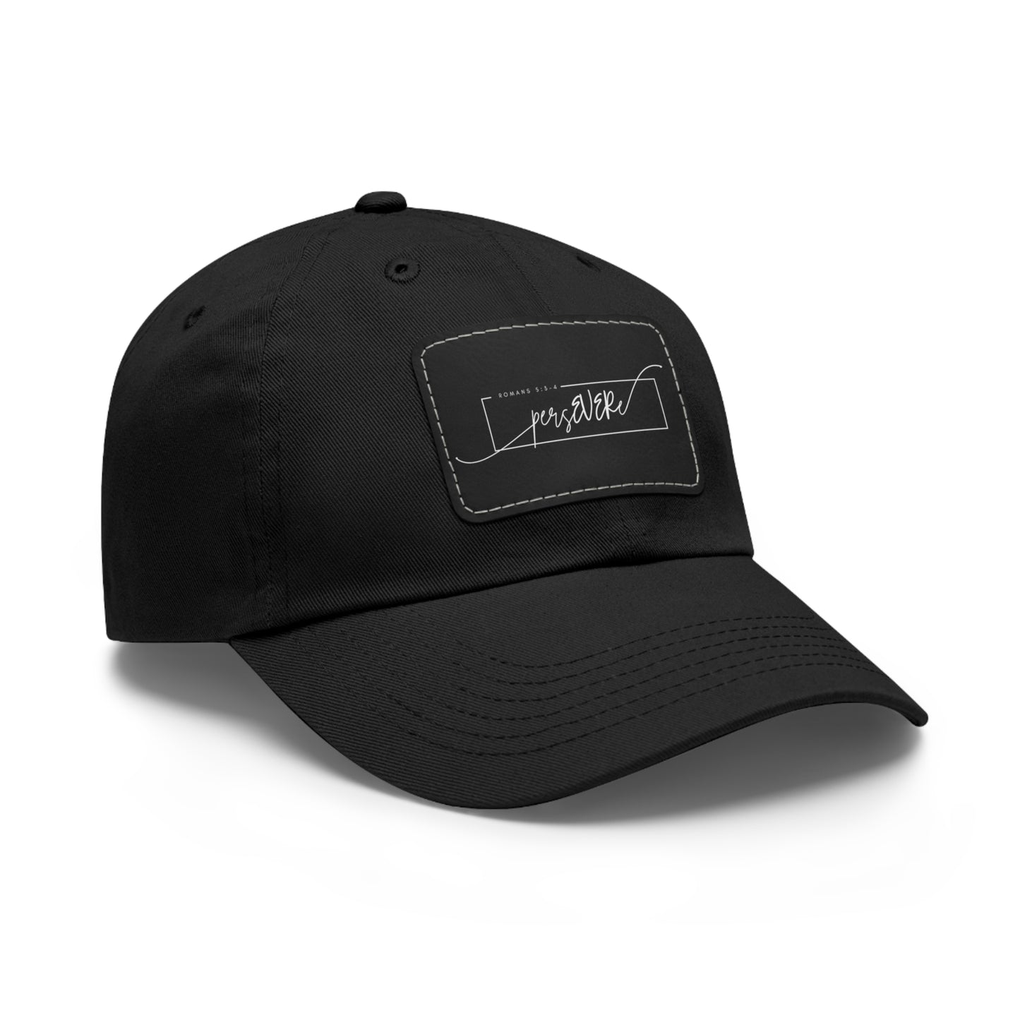 Persevere Dad Hat with Leather Patch (Rectangle)