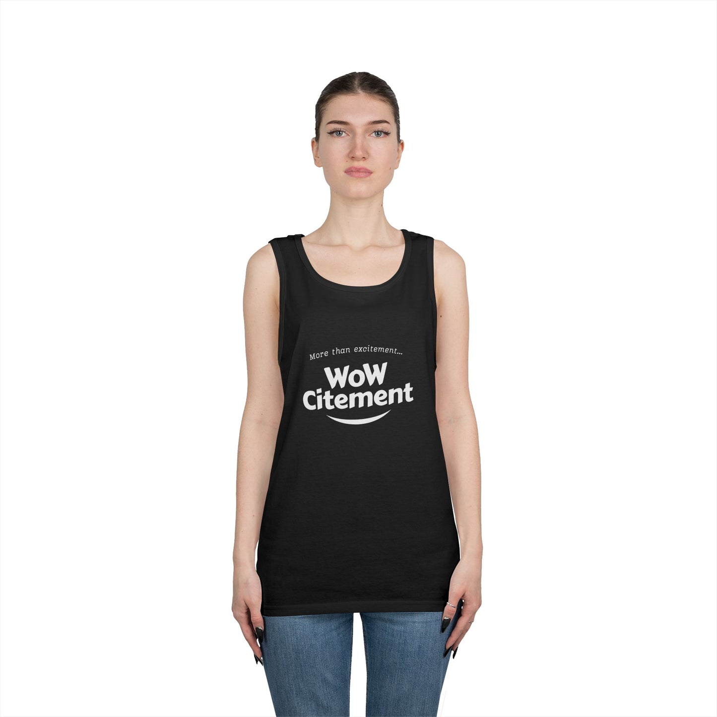 WoWcitement Unisex Cotton Tank Top - Fun Summer Wear, Gift for Friends, Motivational Apparel, Casual Day Out, Beach Wear, Workout Top