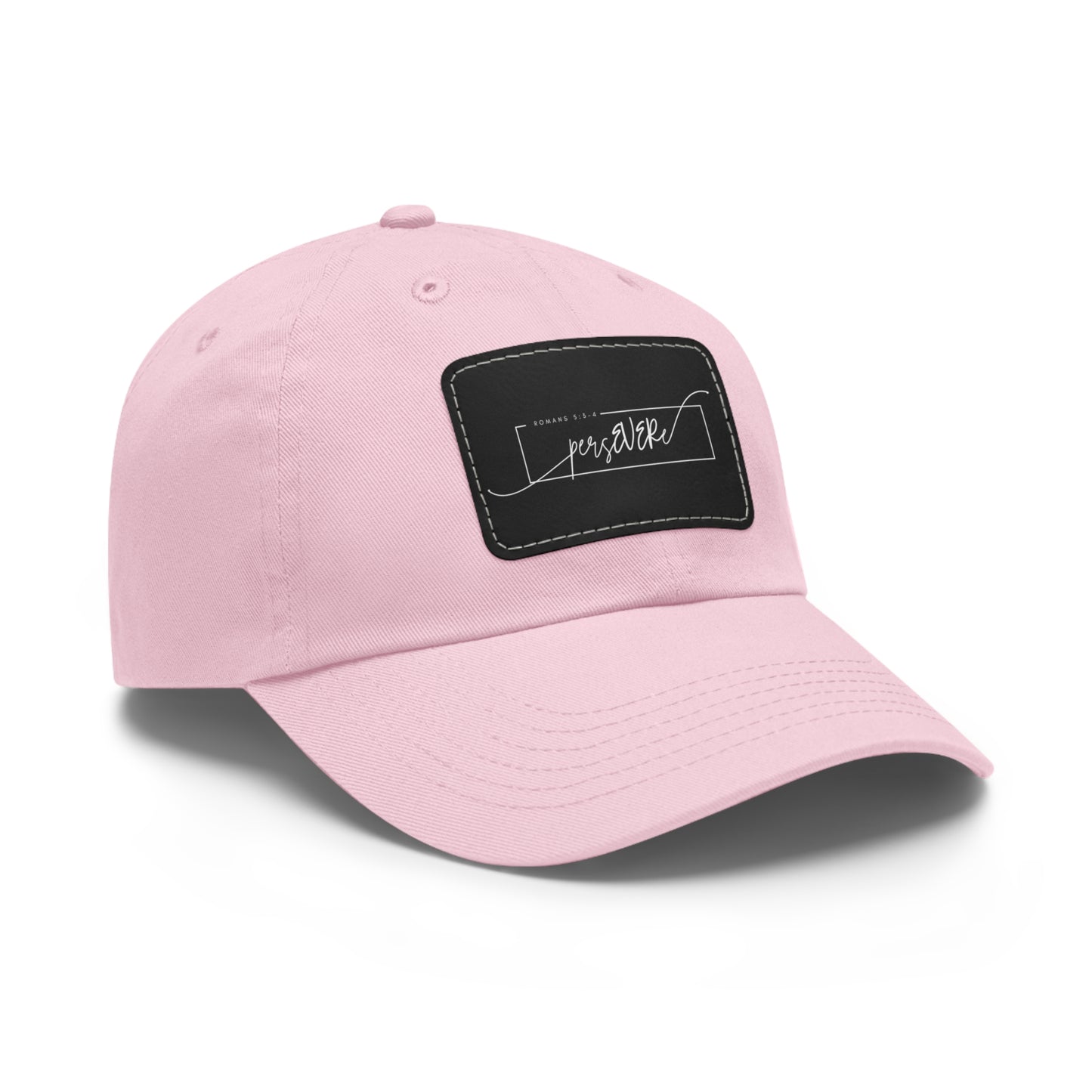 Persevere Dad Hat with Leather Patch (Rectangle)