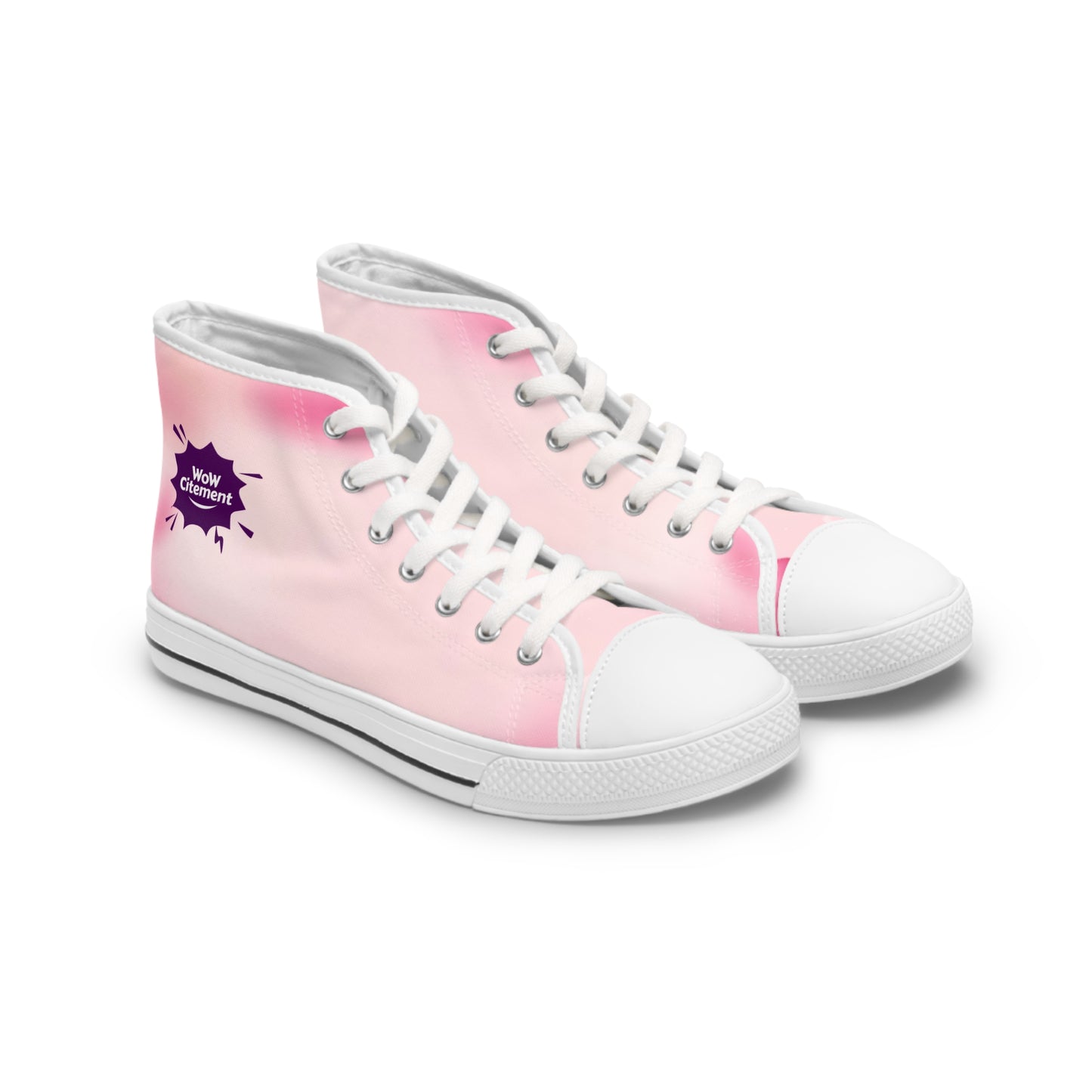 Stylish Women's High Top Sneakers with Wowcitement design , Trendy Casual Footwear, Unique Sneakers for Women, Pink High Tops, Gift for Her, Fashionable Sneakers